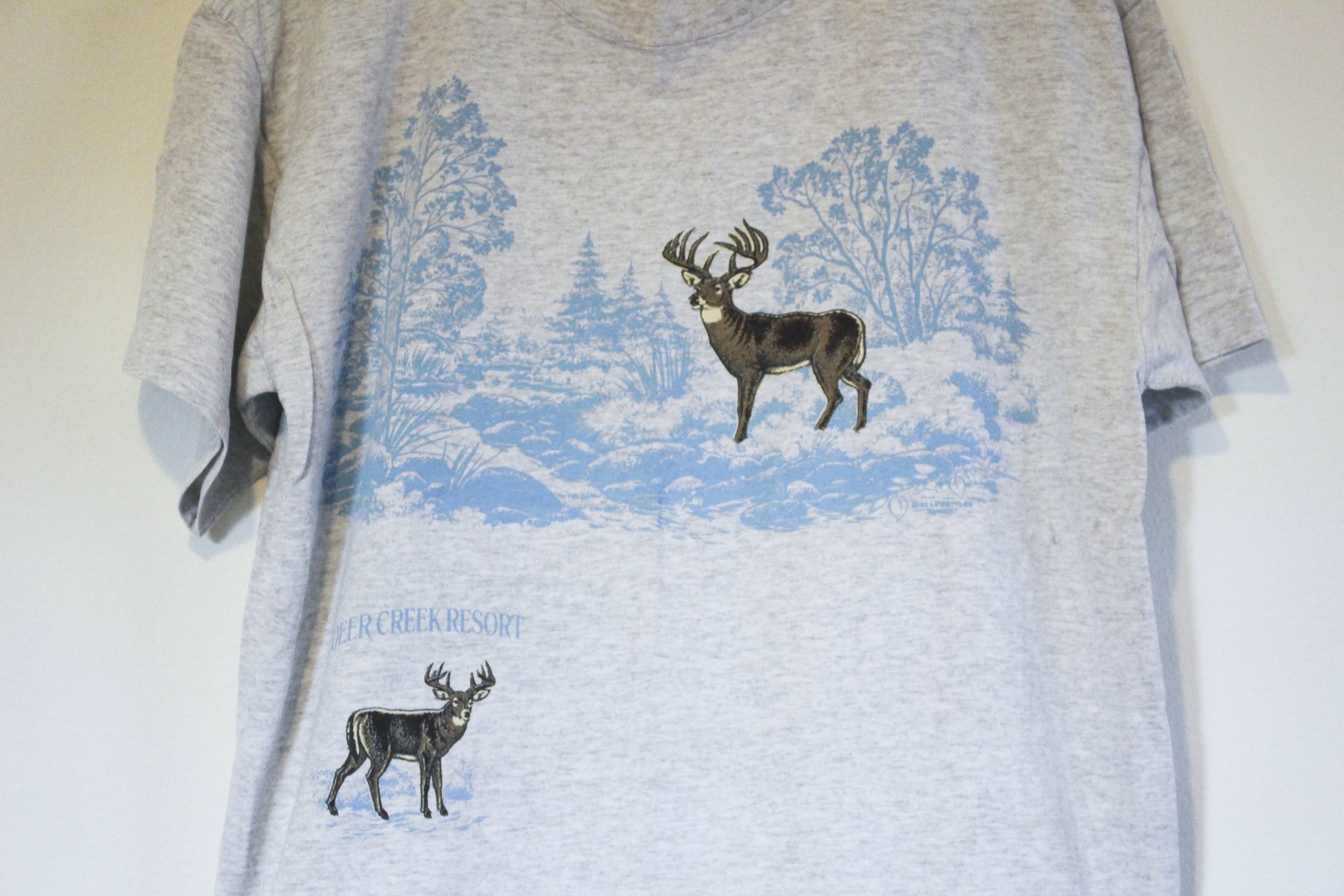 Vintage White Deer Creek Resort Utah Cotton TShirt by HL Miller Shop