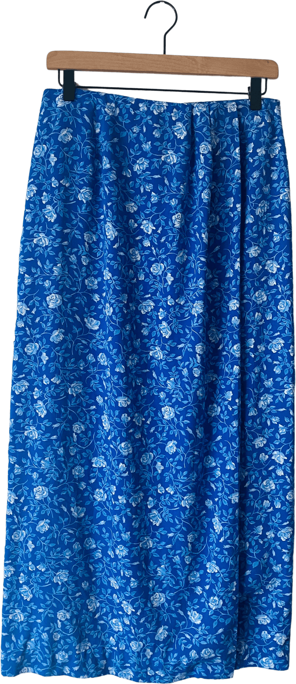 Vintage 90’s Blue Floral Midi Wrap Skirt by Judith Heart Collection ...