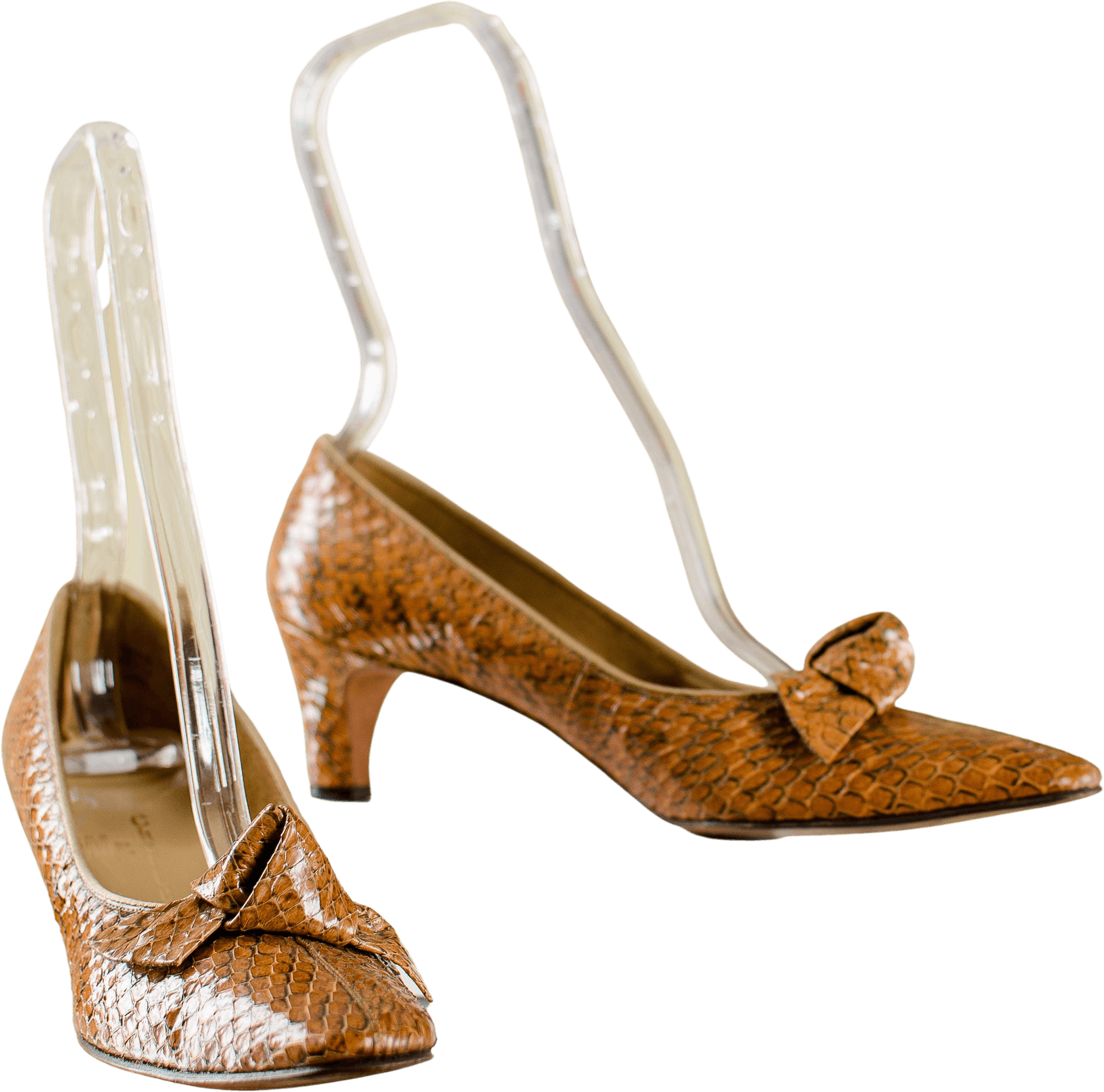 vintage-30-s-40-s-brown-bow-tie-snakeskin-cuban-heels-by-mr-charles