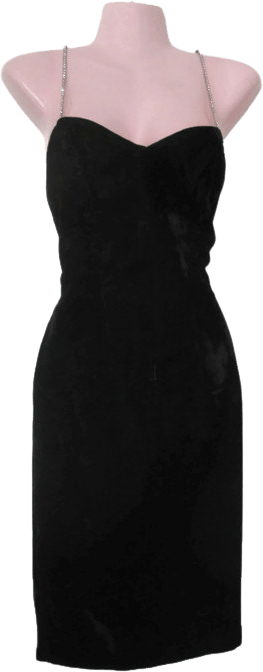 Vintage Black Rhinestone Strap Rayon Mini Dress | Shop THRILLING