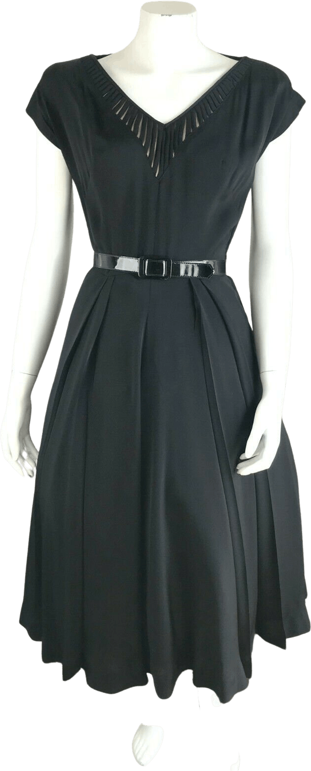 Vintage 50’s Black Cage Cutout Neckline Dress | Shop THRILLING