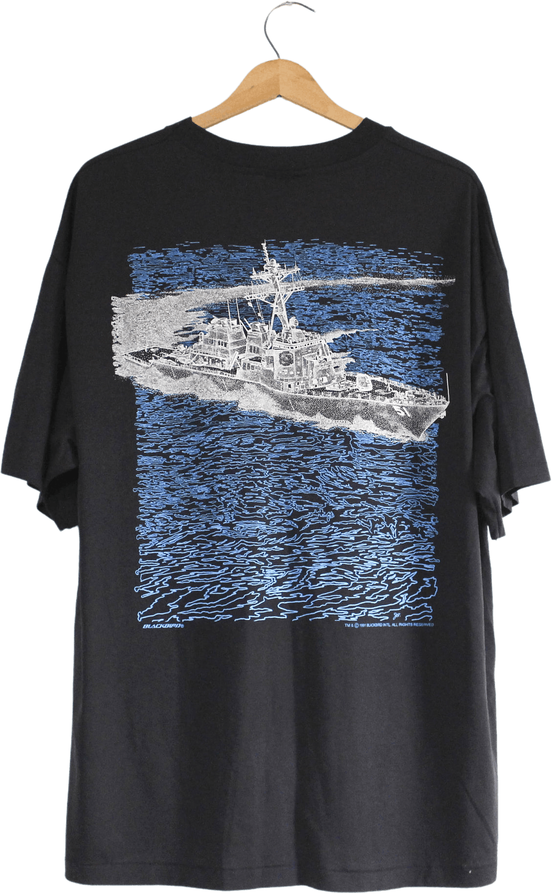 Vintage 90’s Black USS Arleigh Burke Blackbird Graphic T-Shirt by Hanes ...