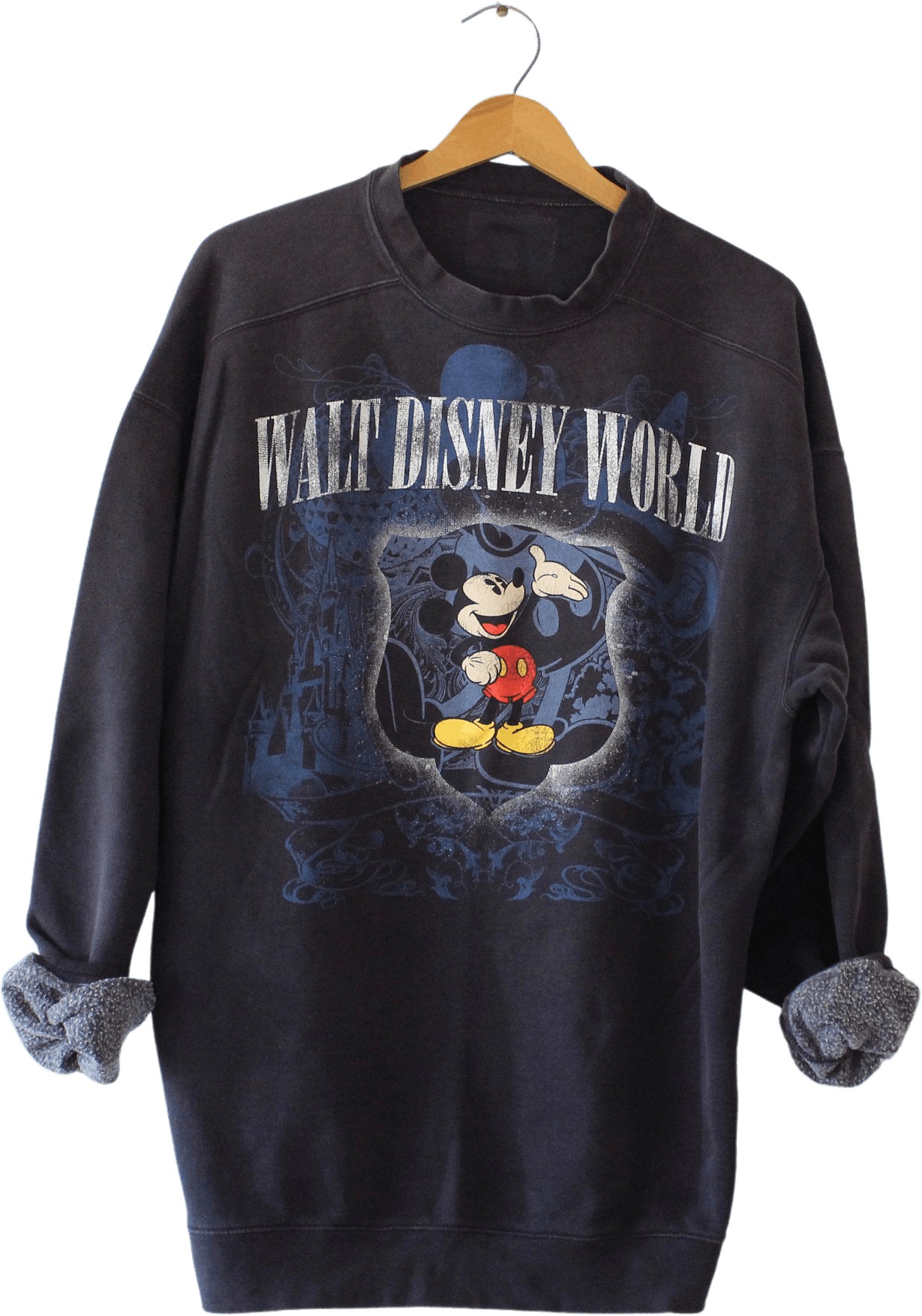 Vintage Black Walt Disney World Mickey Mouse Sweatshirt Shop Thrilling 