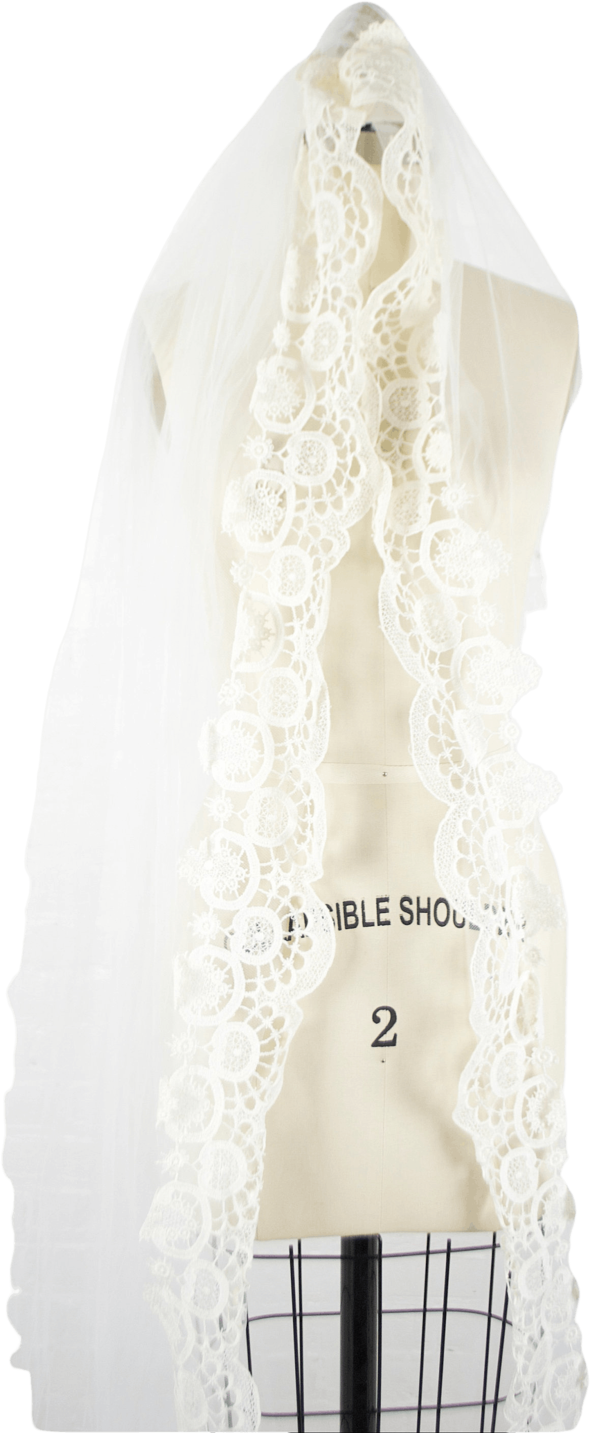 Vintage 70s Cathedral Veil With Lace Trimming Shop Thrilling 9966