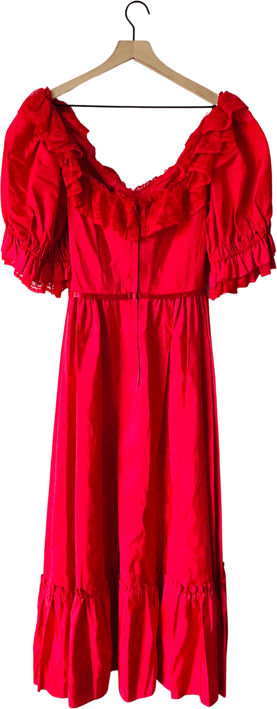 Vintage 70's Red Ruffle Dance Dress by Dance Allure | Shop THRILLING