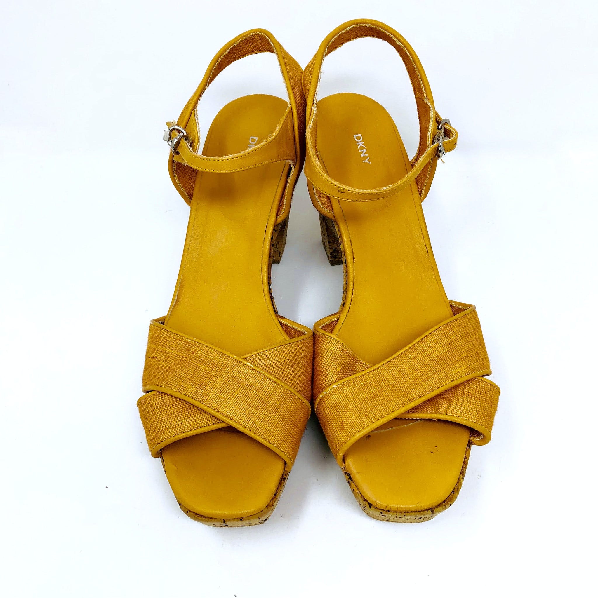 Vintage 90's Orange Cork Heels by DKNY | Shop THRILLING