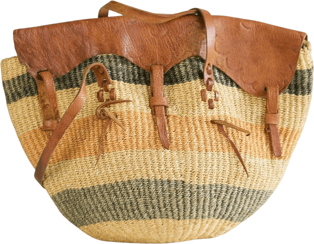 Vintage Handmade Market Bag with Shoulder Strap Shop THRILLING