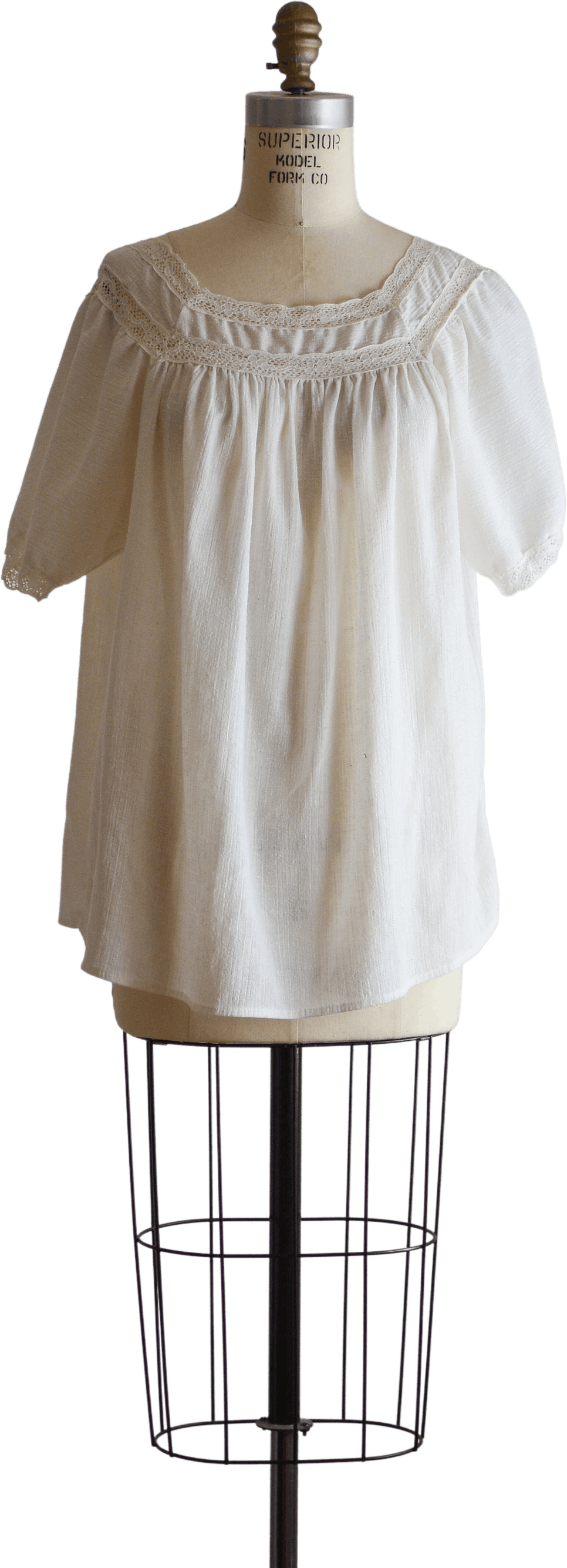 Vintage 90’s White Cotton Gauze Lace Trim Blouse | Shop THRILLING