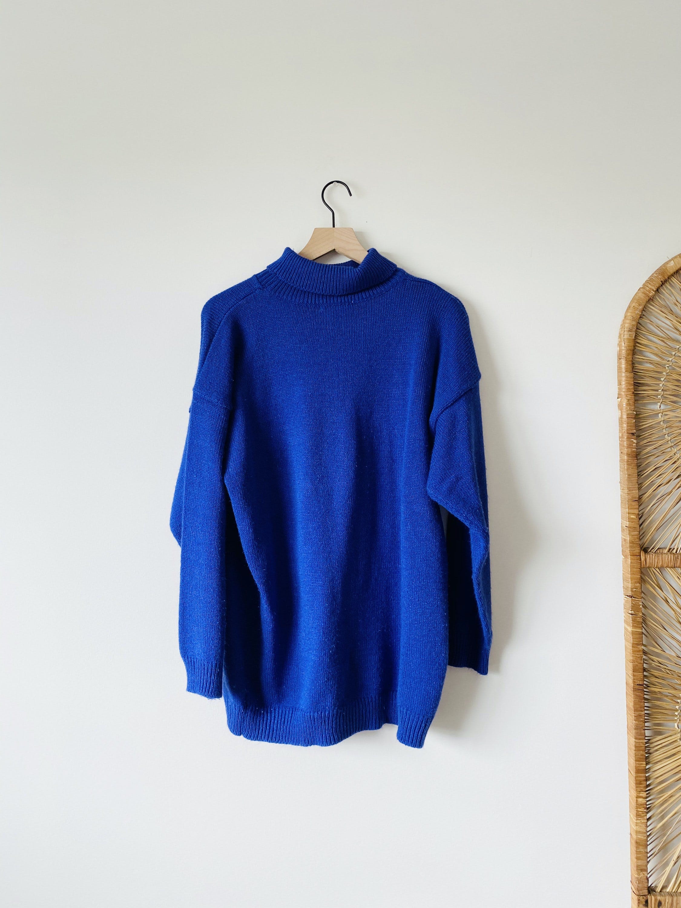 Vintage 90's Royal Purple Knit Turtleneck Sweater by One Step Up | Shop ...