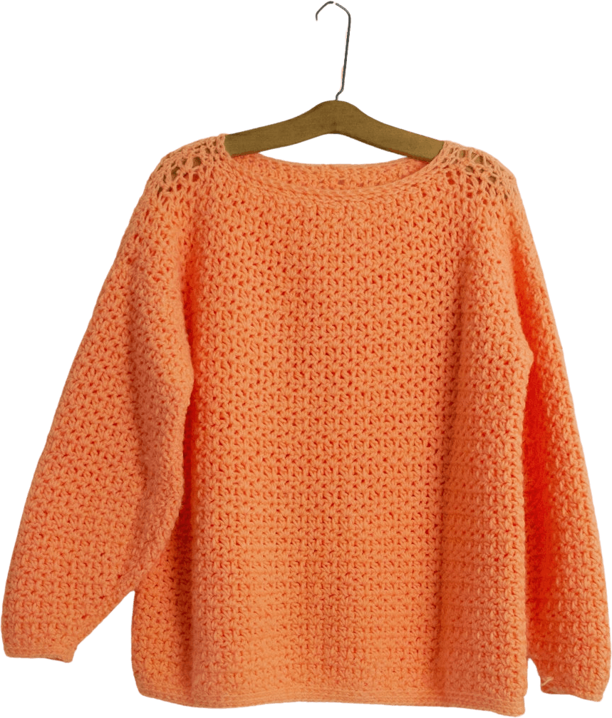 Vintage 80’s Orange Acrylic Sweater Shop THRILLING