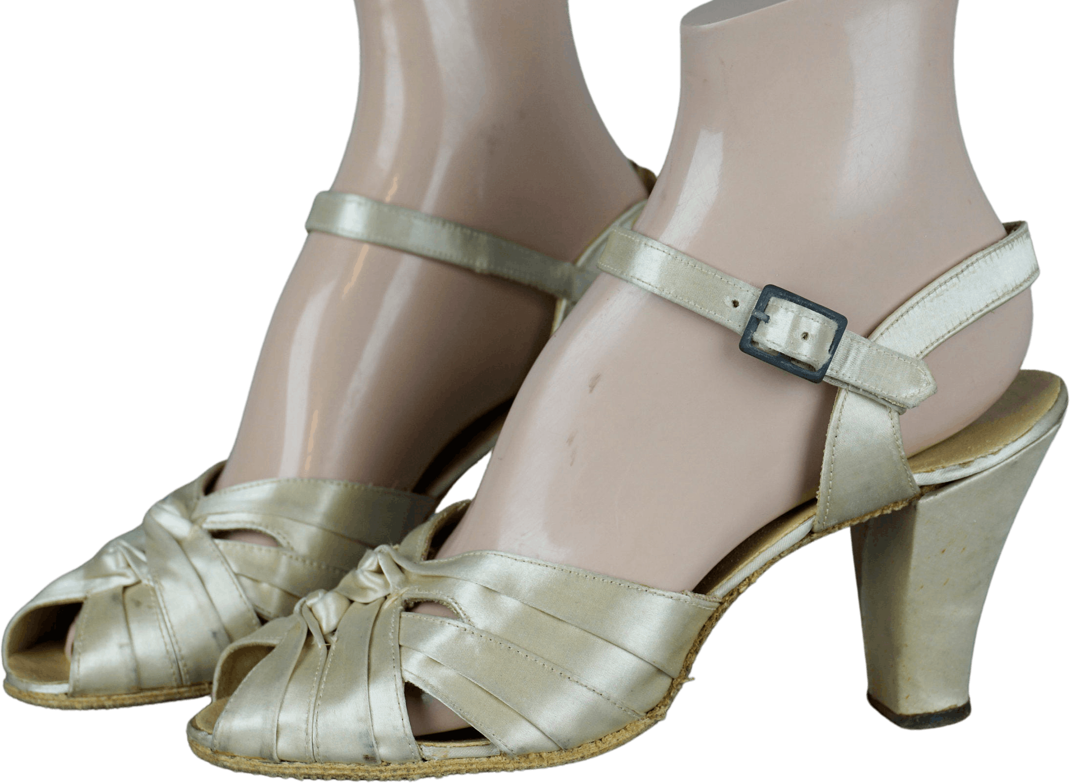 Vintage 30's White Evening Sandals by Kitty Kelly Shop THRILLING