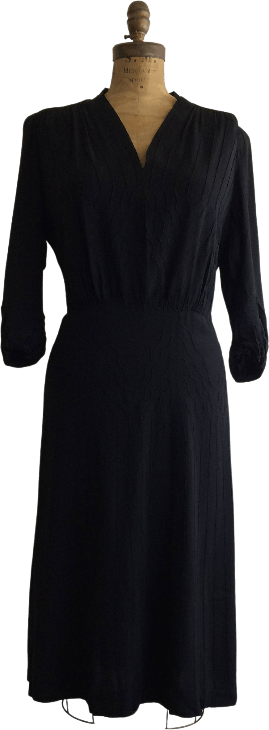 Vintage 40's Classic Black Crepe Dress | Shop THRILLING