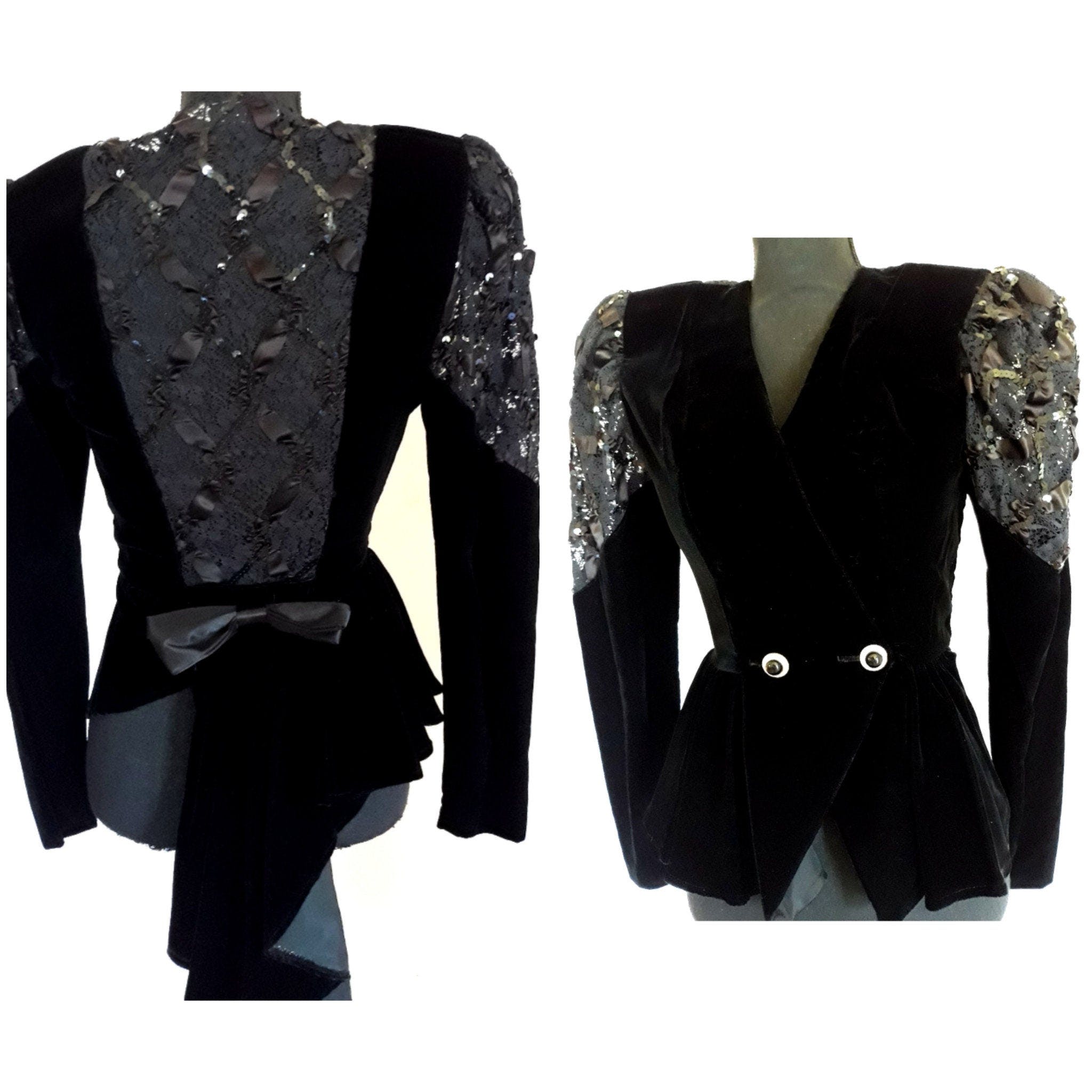 Vintage 1980's Black Victorian Style Long Sleeve Top | Shop THRILLING