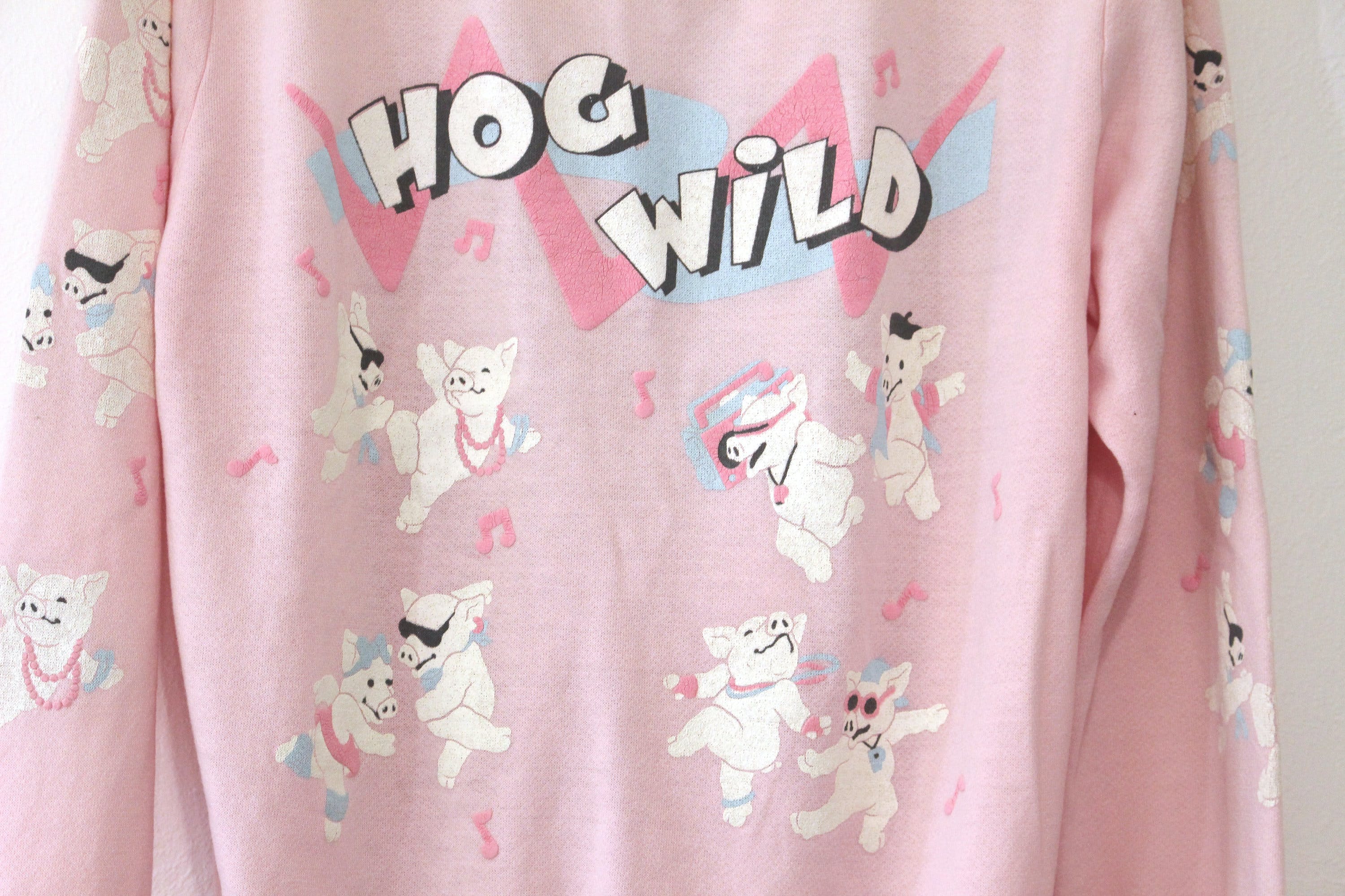 Vintage Pink Hog Wild Pig Sweatshirt | Shop THRILLING