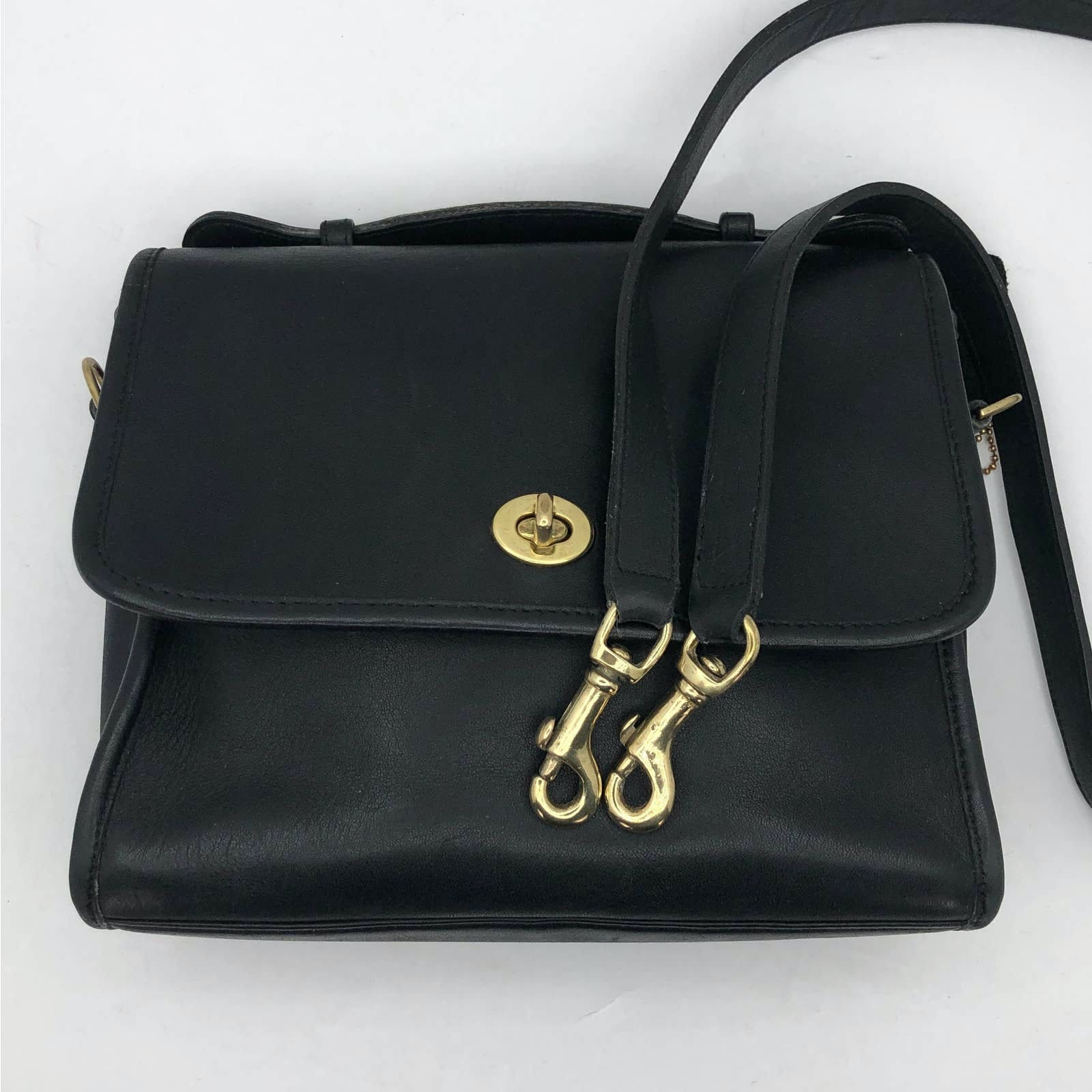 Vintage Black Leather Court Bag by Coach | Shop THRILLING