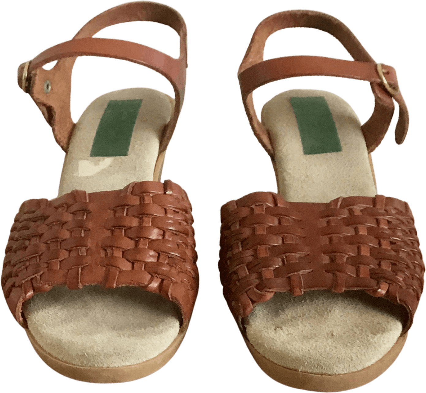 Vintage 70's/80's Woven Leather Gum Sole Wedges | Shop THRILLING