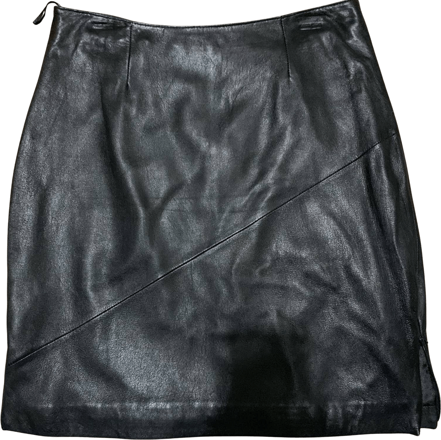 Vintage 90’s Black Leather Skirt by Pelle Wilson | Shop THRILLING