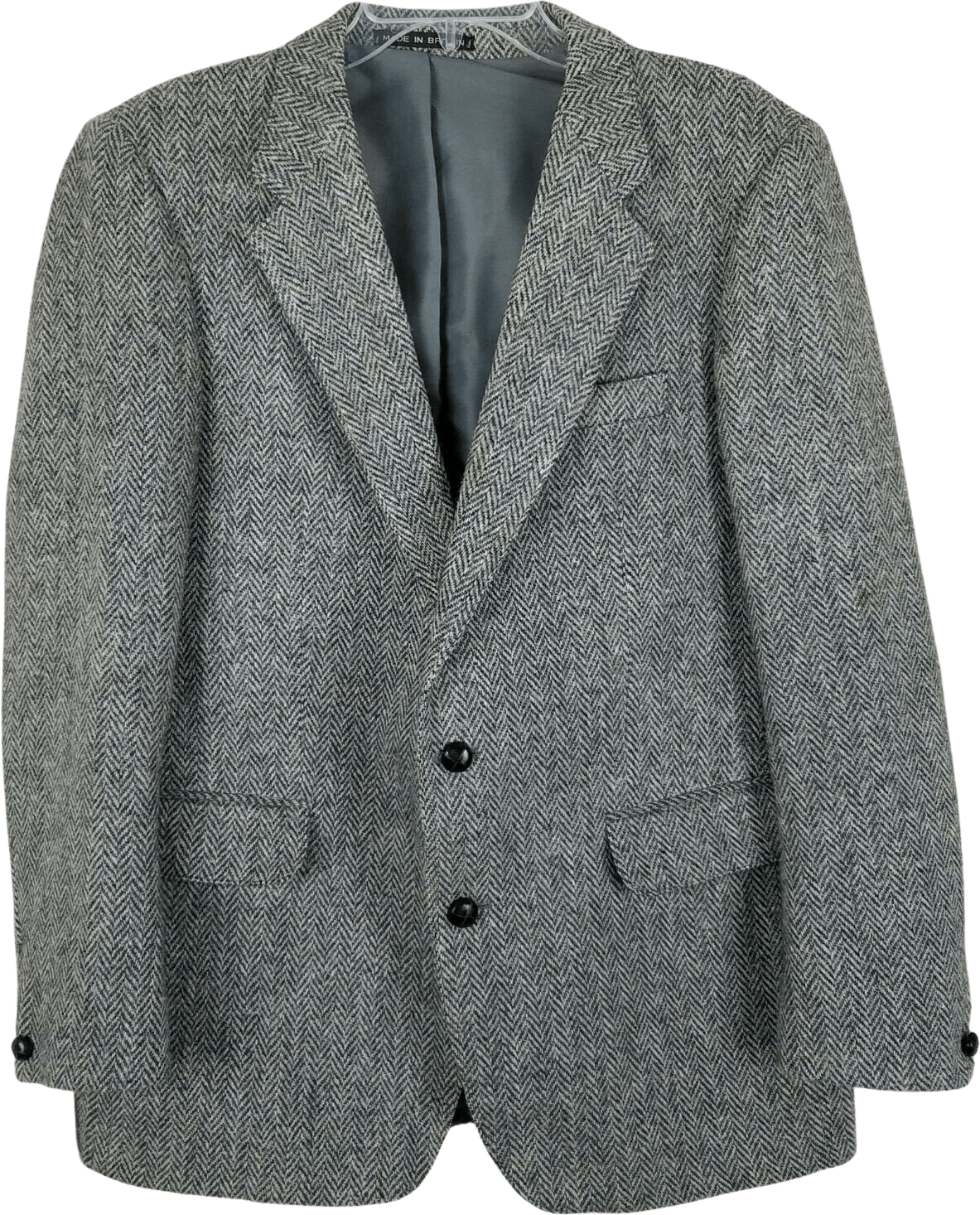 Vintage Gray Wool Tweed Herringbone Blazer by Menswear by Brook ...