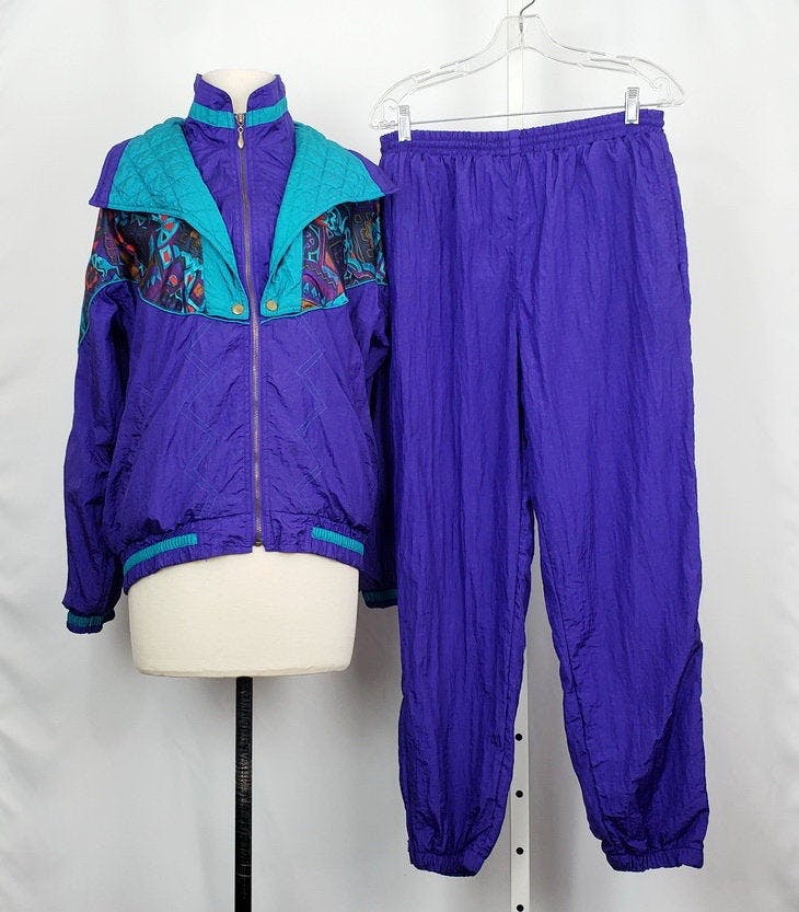 Vintage 80's Purple and Teal Green Track Suit by Lavon Petites | Shop ...