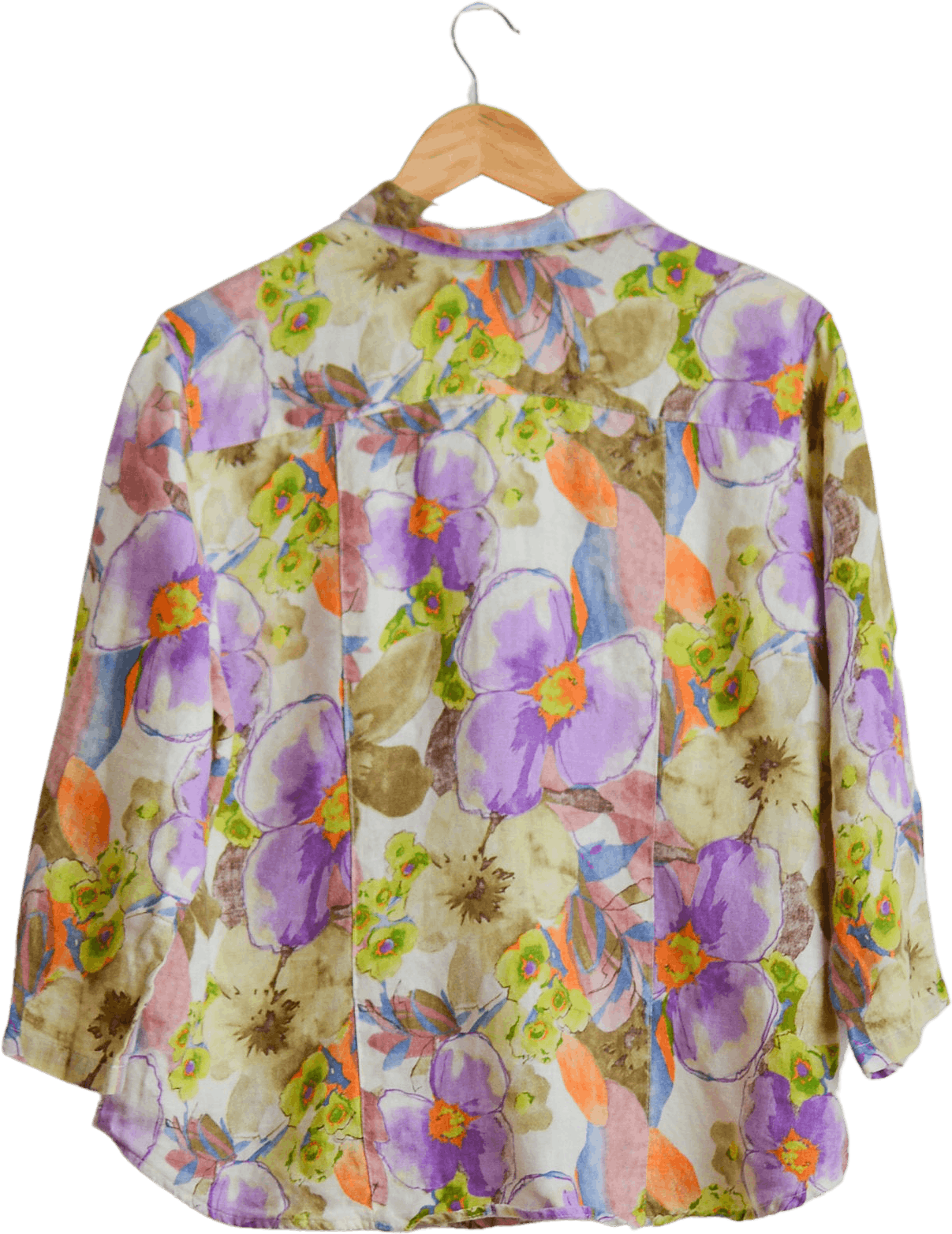 Vintage Multicolor Floral Print Linen Button Up by Click | Shop THRILLING