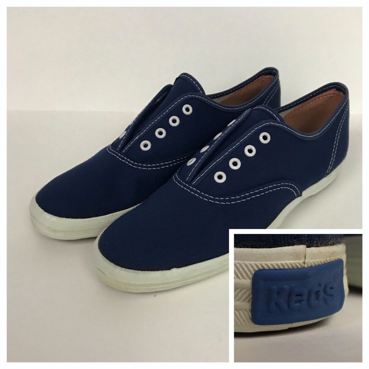 Vintage 80’s Navy Blue Canvas Lace Up Tennis Shoes by Keds knockabouts ...
