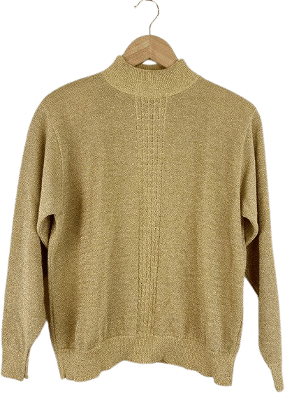Vintage 70's Gold Metallic Mock Neck Sweater by Alfred Dunner | Shop ...