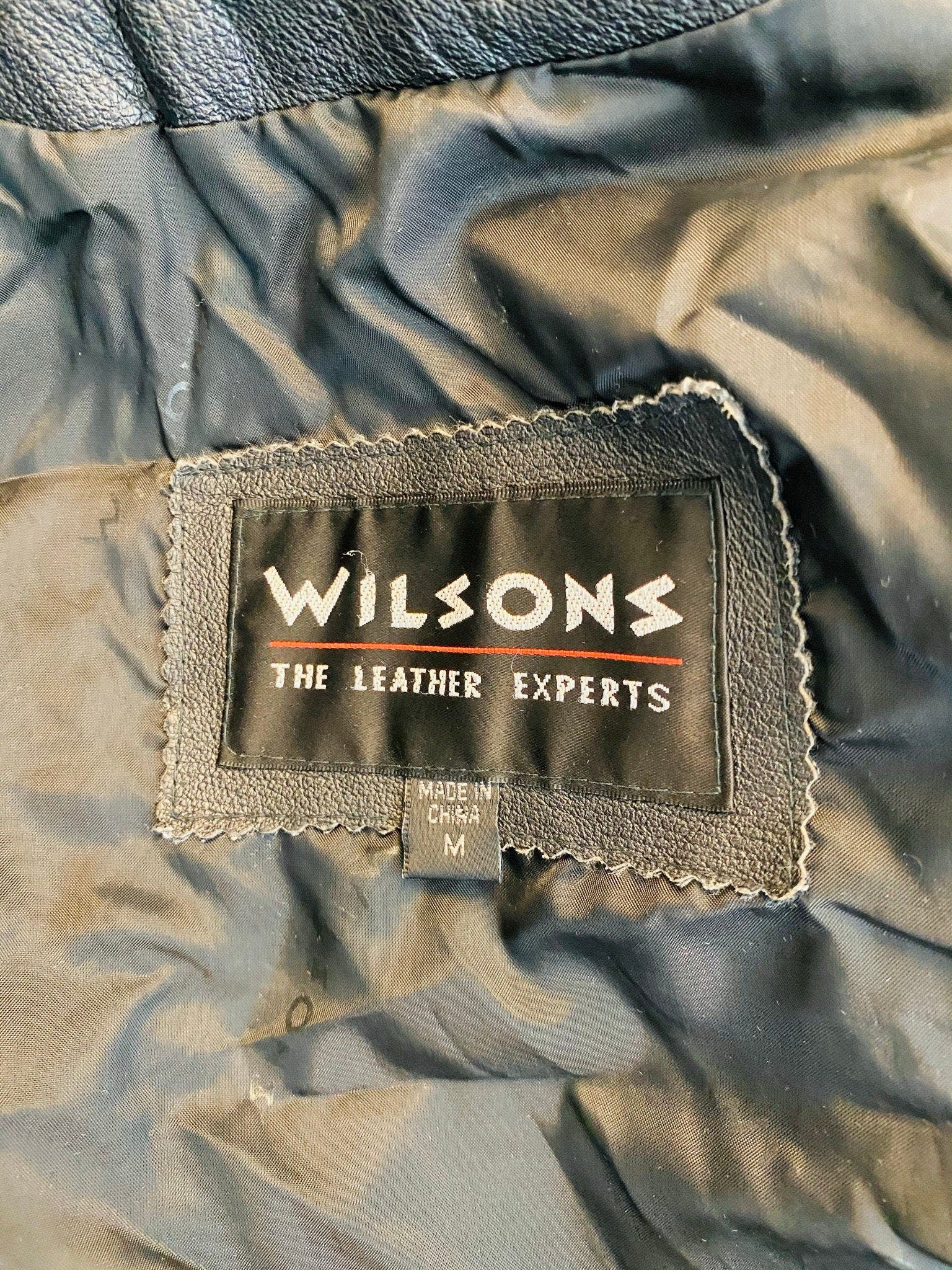 Vintage 80’s/90’s Black Leather Motorcycle Jacket by Wilsons | Shop ...