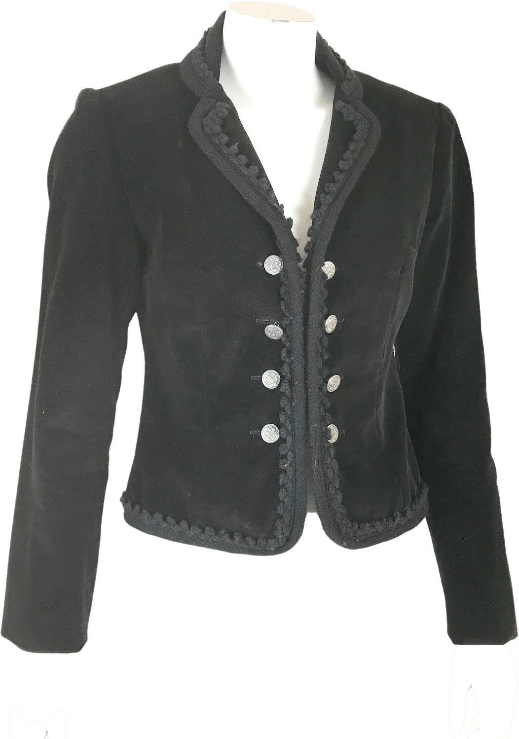 Vintage 70’s Black Velvet Victorian Cropped Jacket by Bill Atkinson ...