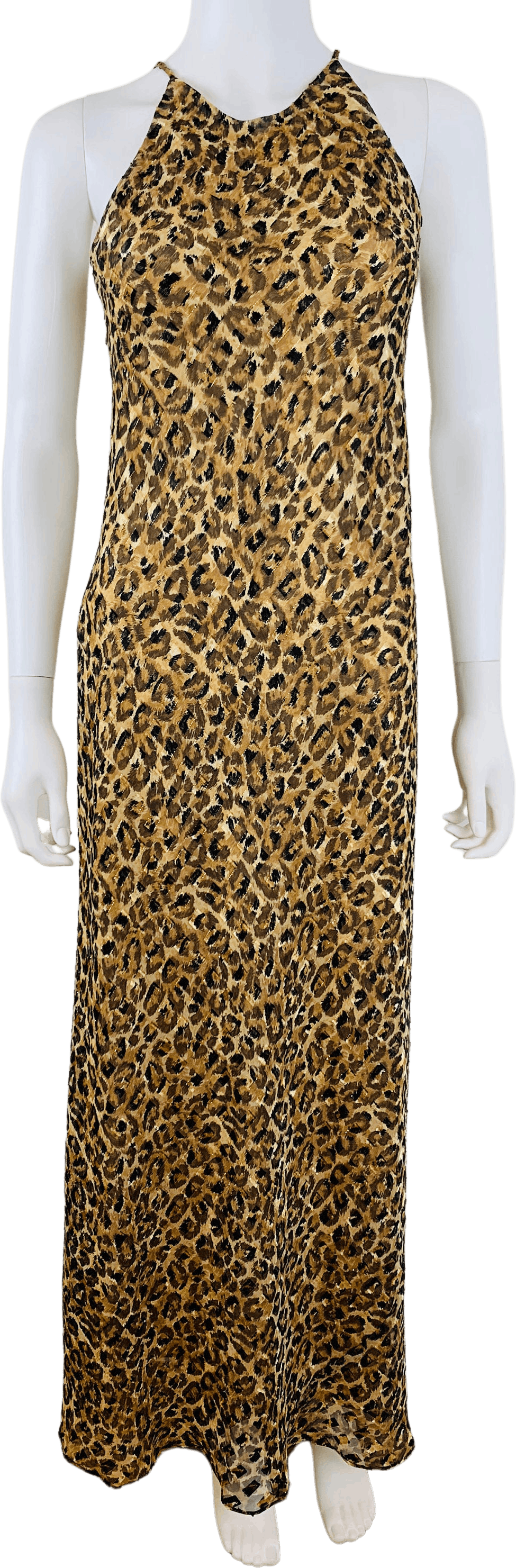 Vintage 90’s Leopard Print Sleeveless Maxi Dress by Hampton Nites ...