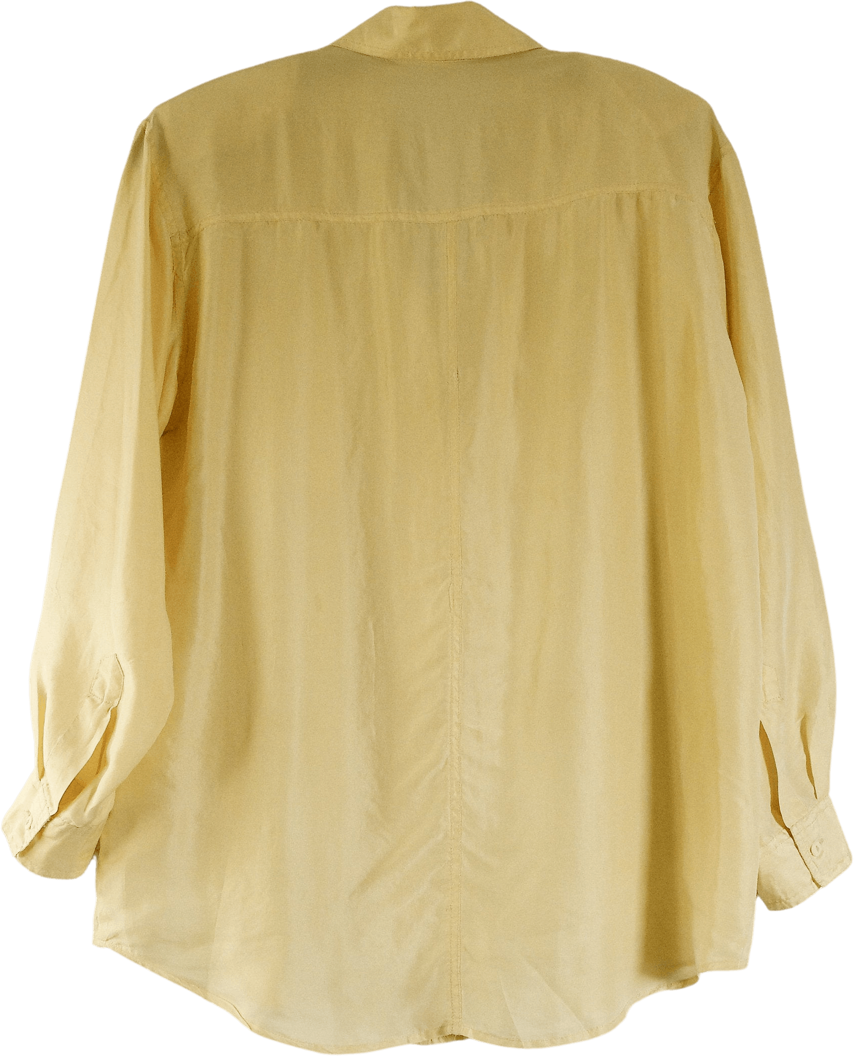 Vintage 80’s Yellow Silk Pocket Top Button Up Blouse | Shop THRILLING