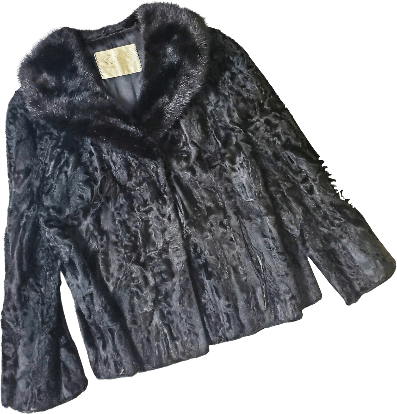 Vintage 40’s Black Astrakhan Lamb Fur Coat by Seiden's Furs | Shop ...