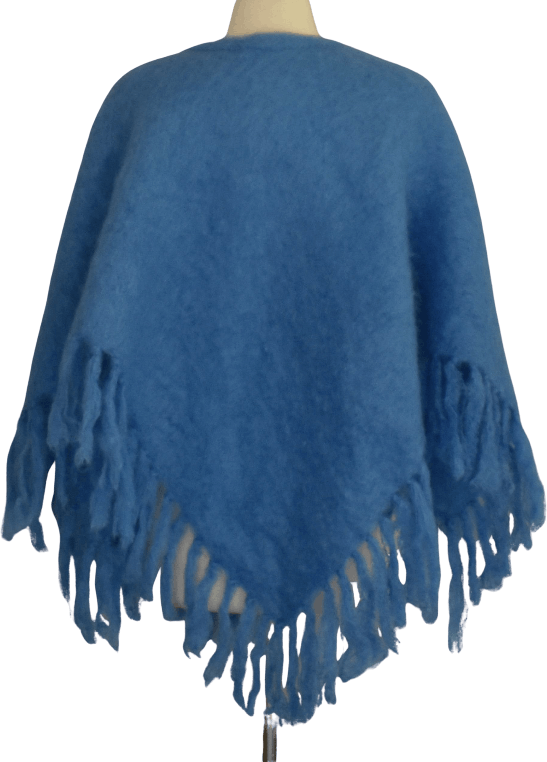Vintage 60’s Blue Mohair Poncho by Glentana of Scotland | Shop THRILLING