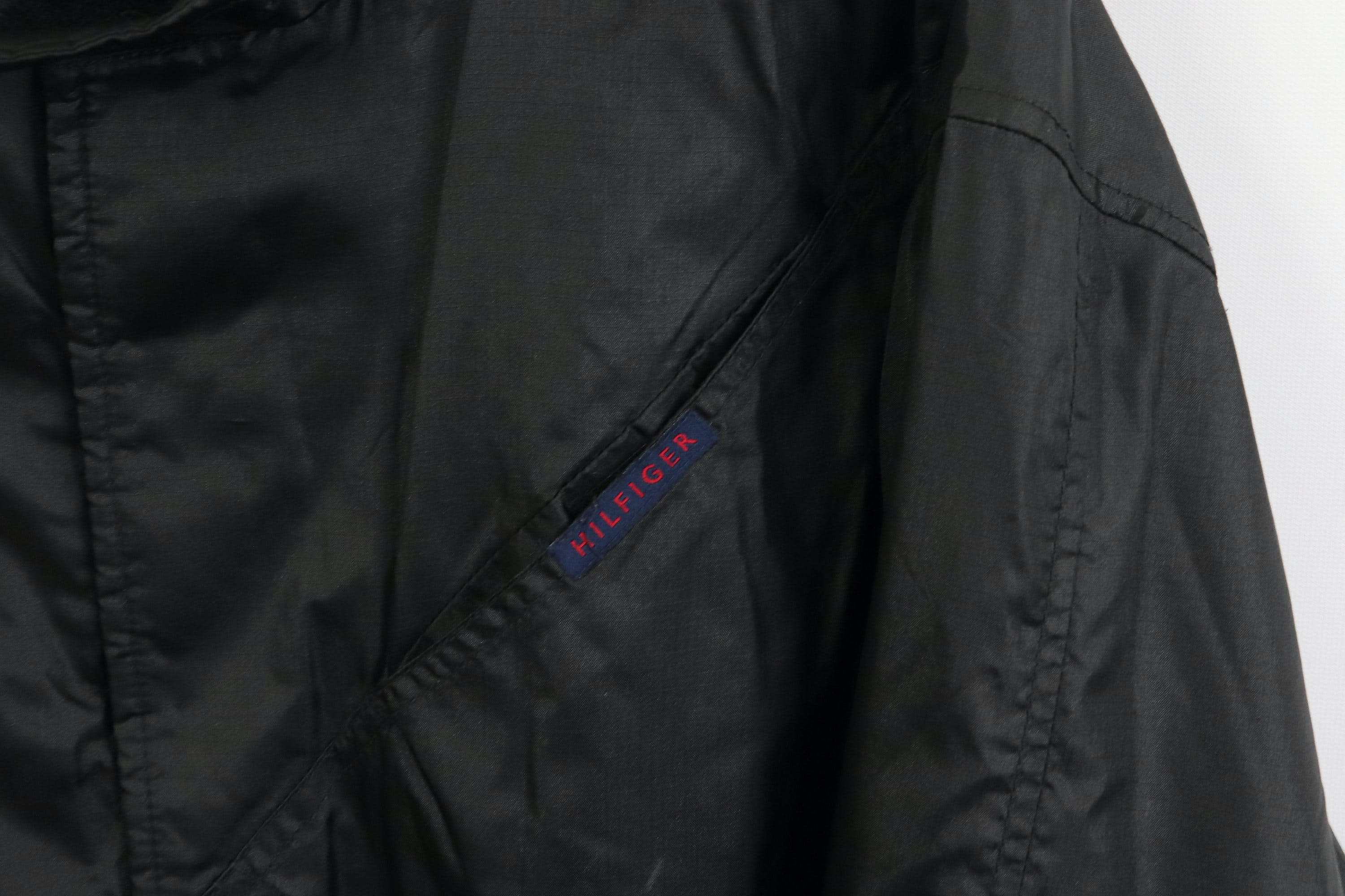 Vintage 90’s Black Men's Windbreaker Jacket by Tommy Hilfiger | Shop ...