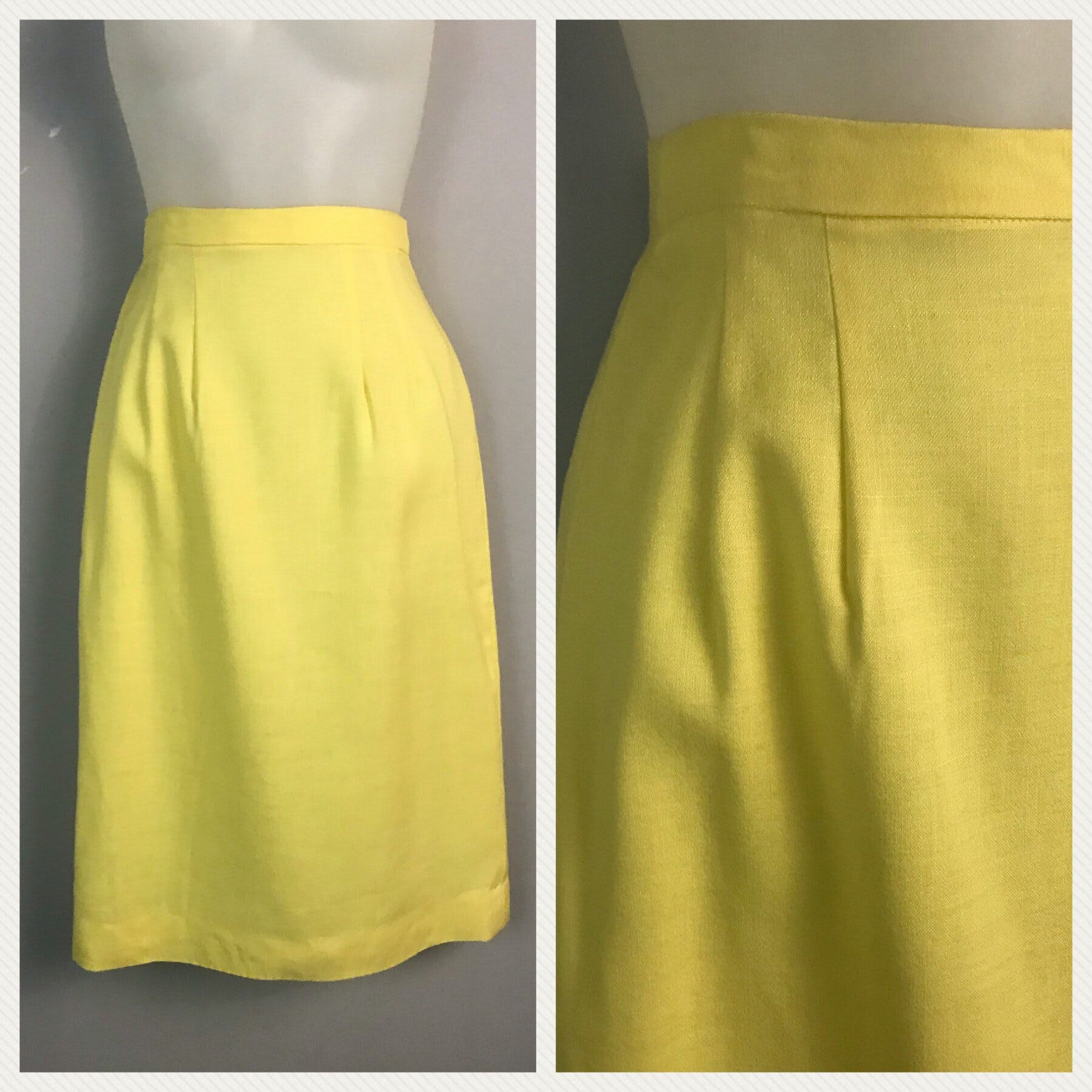 Vintage 60’s Yellow High Waist Pencil Skirt | Shop THRILLING