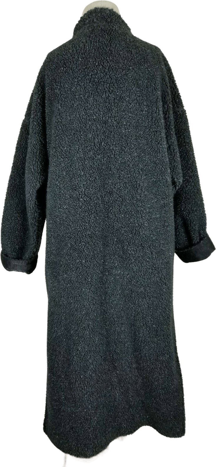 Vintage Dark Gray Reversible Sherpa Fleece Long Coat by Maralyce Ferree ...