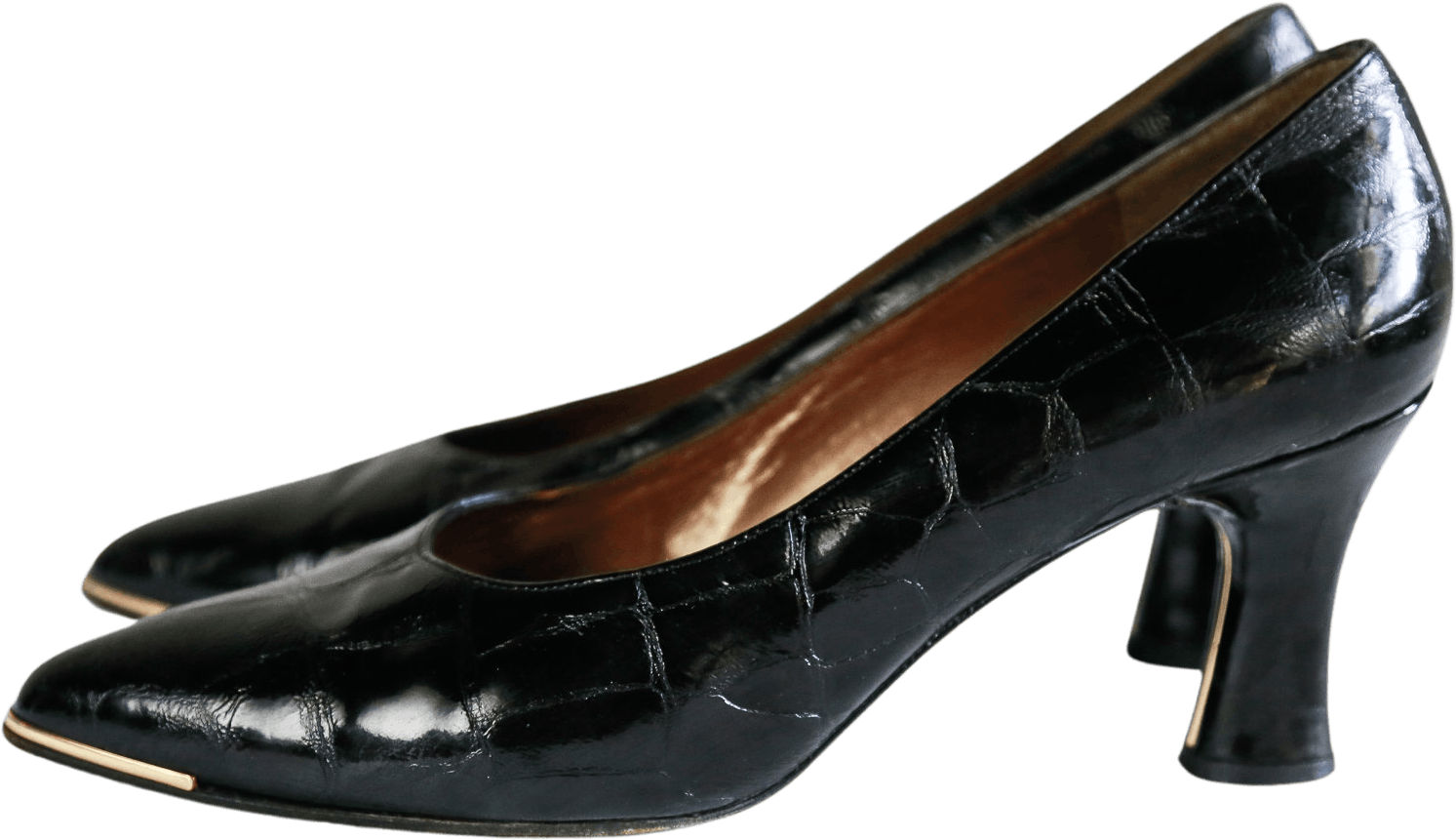 Vintage Black Croc Heels by Stuart Wetizman | Shop THRILLING