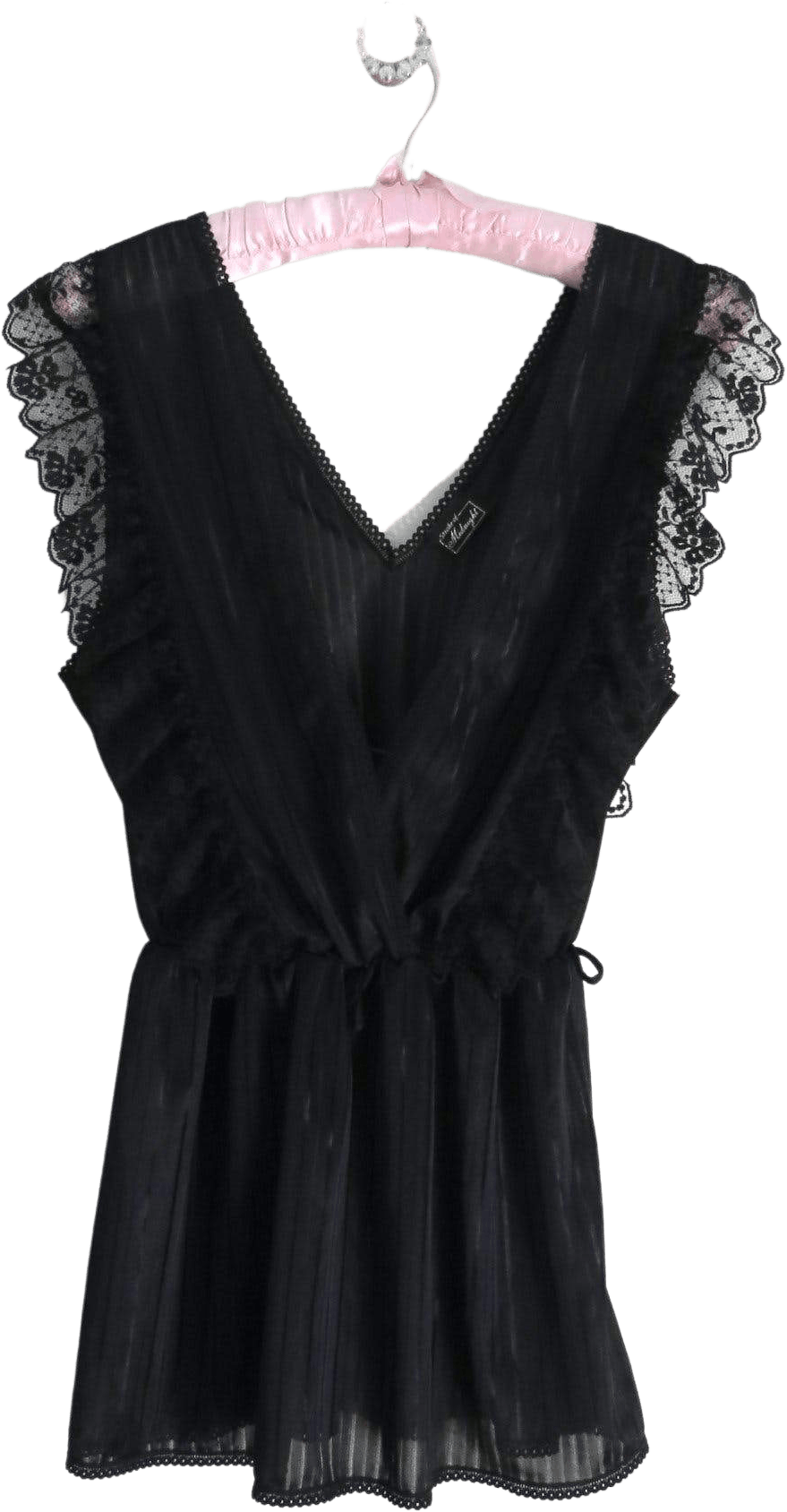 Vintage 80's Black Ruffle Babydoll Top by Stroke of Midnight | Shop ...