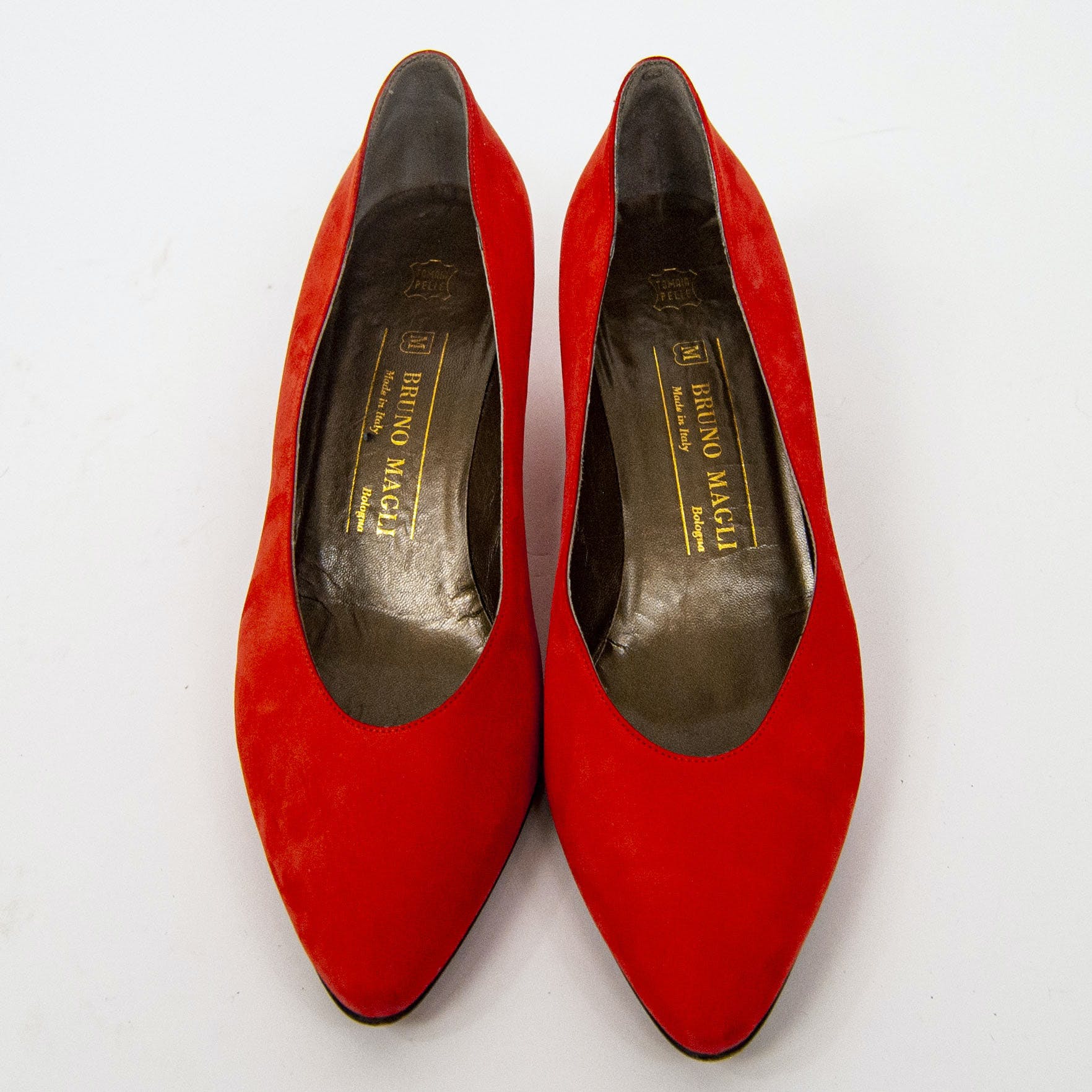Vintage 80's Red Orange Bubble Heels by Bruno Magli | Shop THRILLING