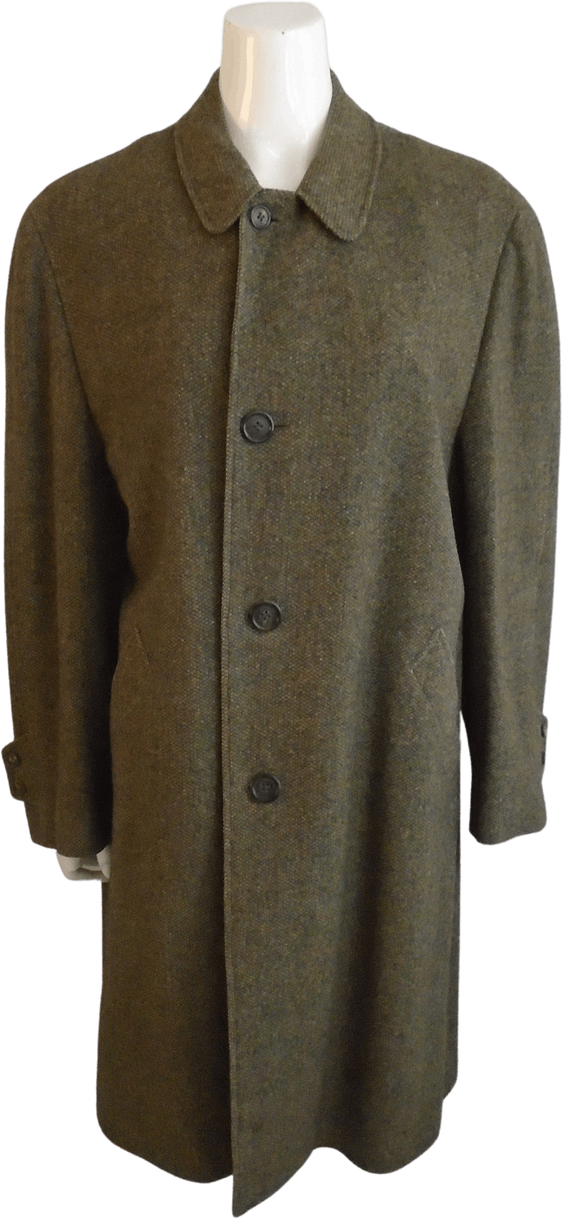 Vintage 50’s Olive Green Wool Tweed Button Up Men's Coat by Cavalier ...