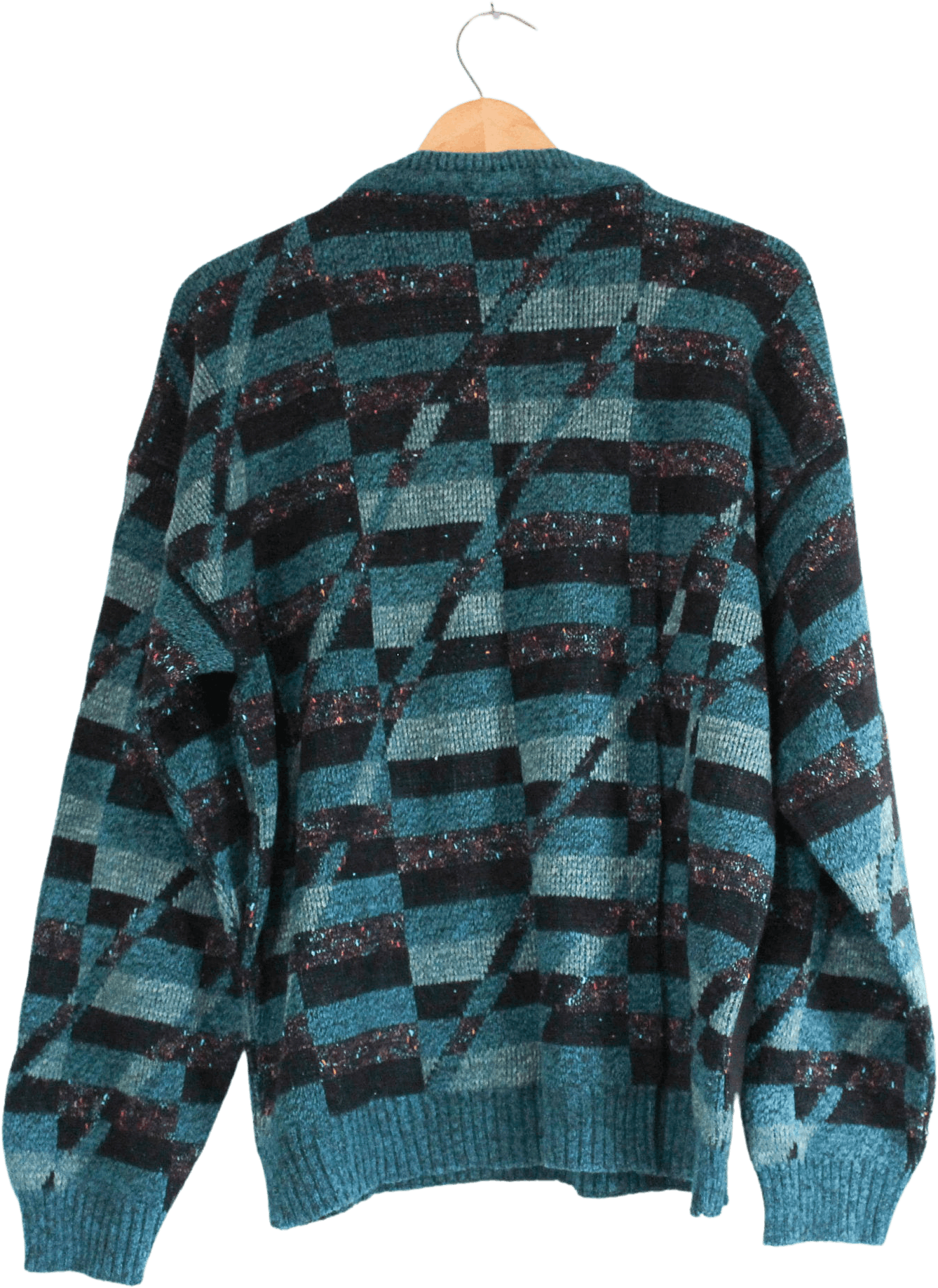 Vintage Green Checkered Graphic Acrylic Sweater by Protege | Shop THRILLING
