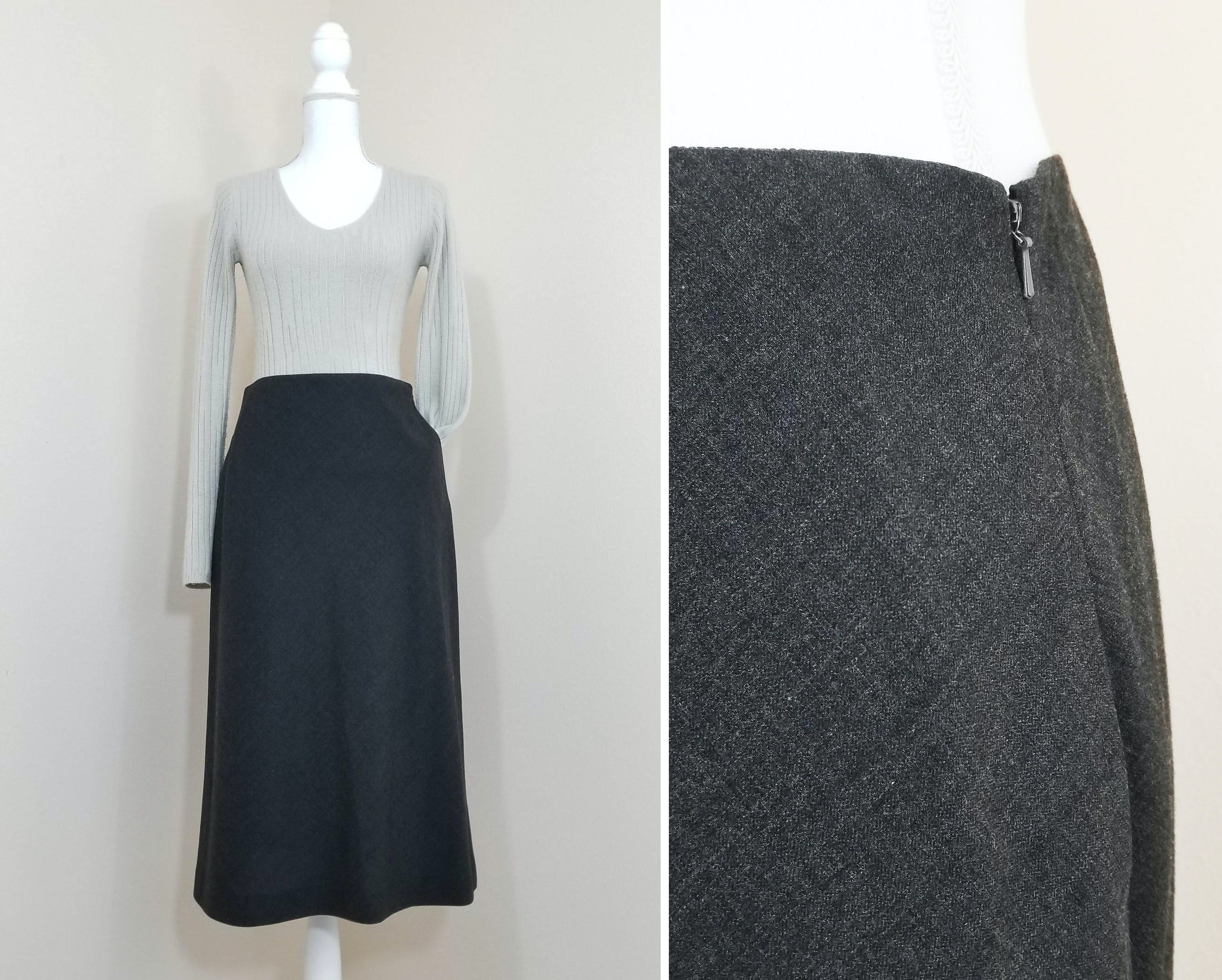 Vintage 90’s Black Wool Maxi Skirt by Ralph Lauren | Shop THRILLING