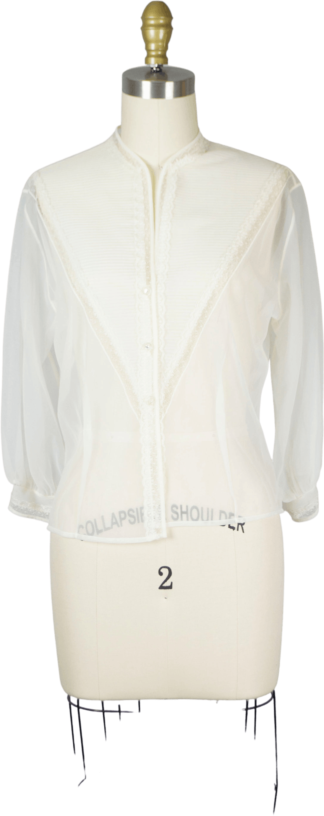 Vintage 50's/60's Sheer White Blouse with Collar by Rhoda Lee | Shop ...