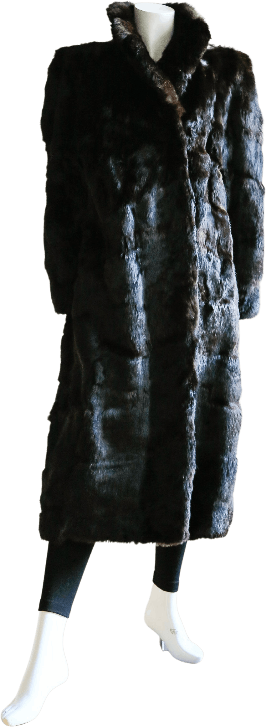 Vintage Long Brown Rabbit Fur Coat Shop THRILLING