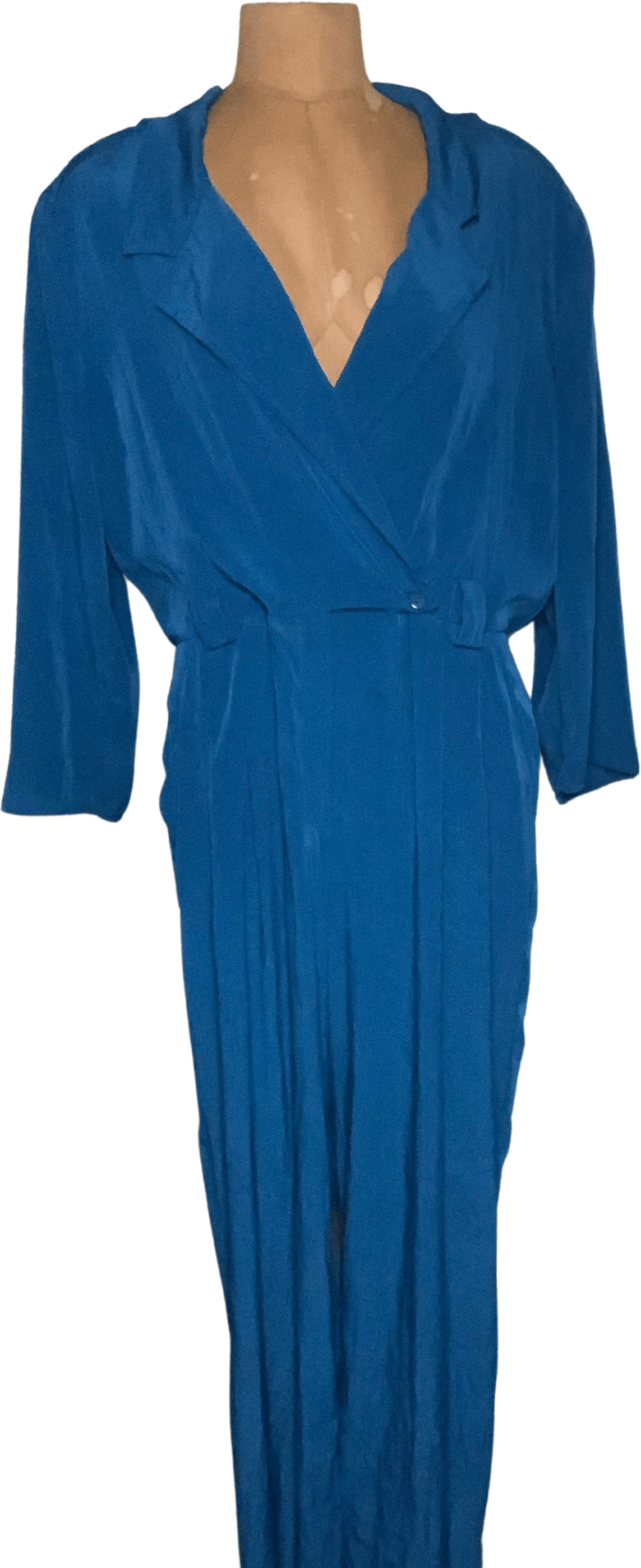 Vintage 80's Bright Teal Blue Jumpsuit Shop THRILLING