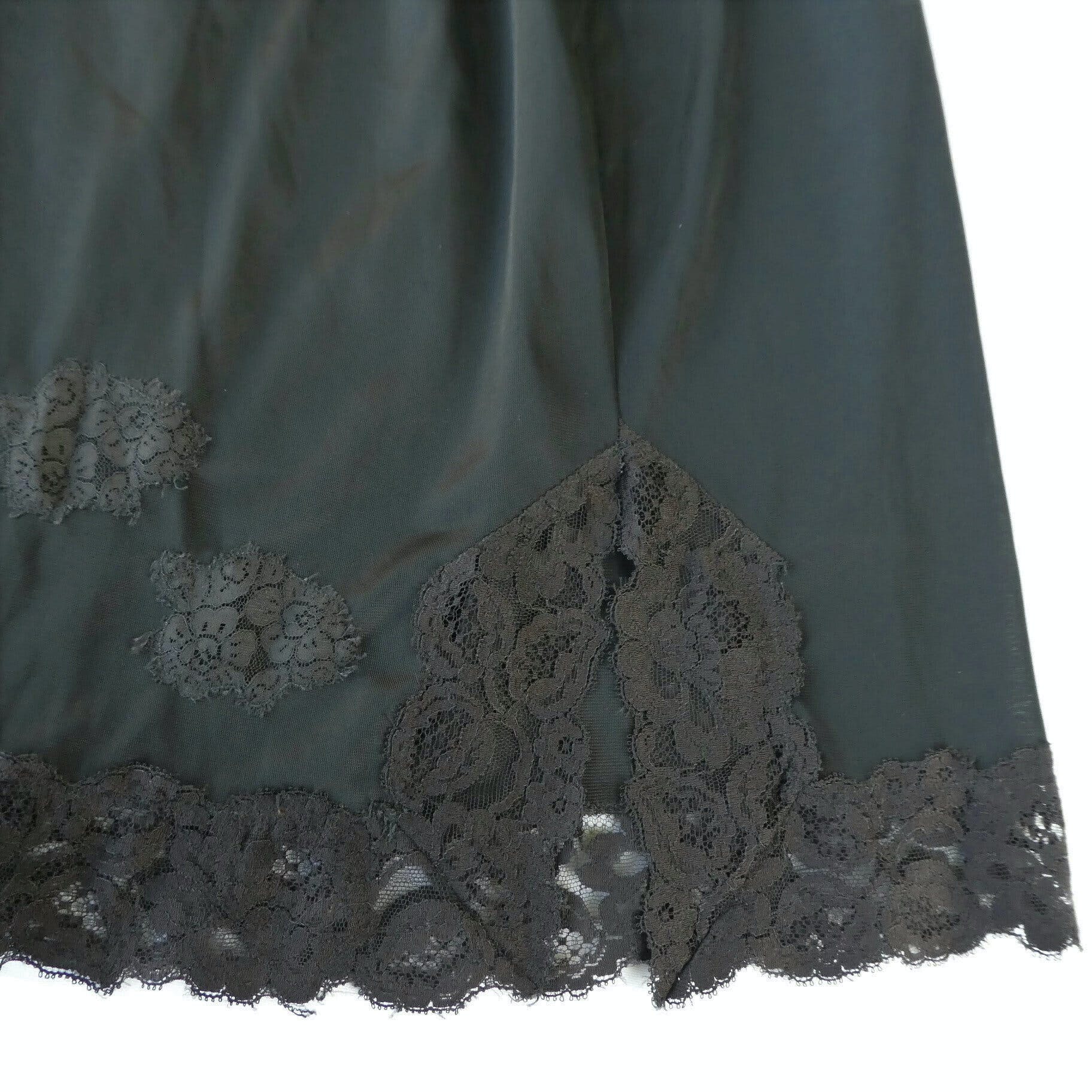Vintage 60s/70s Black Lace Trim Half Slip By Nan Flower | Shop THRILLING