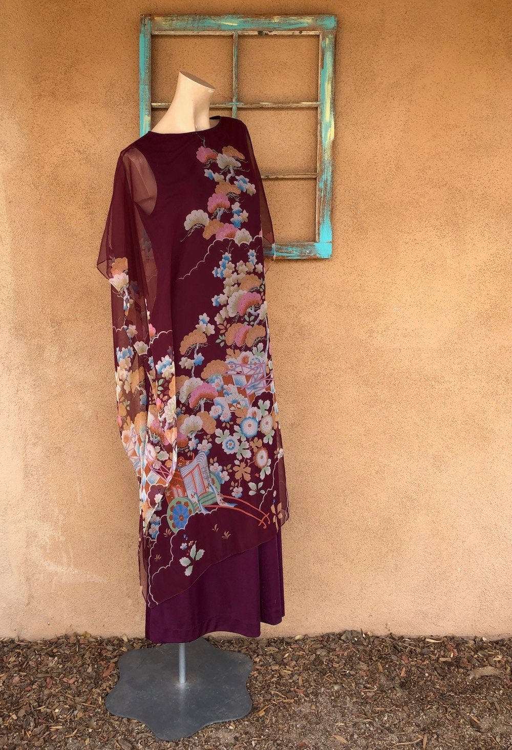 Vintage 70's Maxi Caftan Dress with Chiffon Overlay by Rona | Shop ...