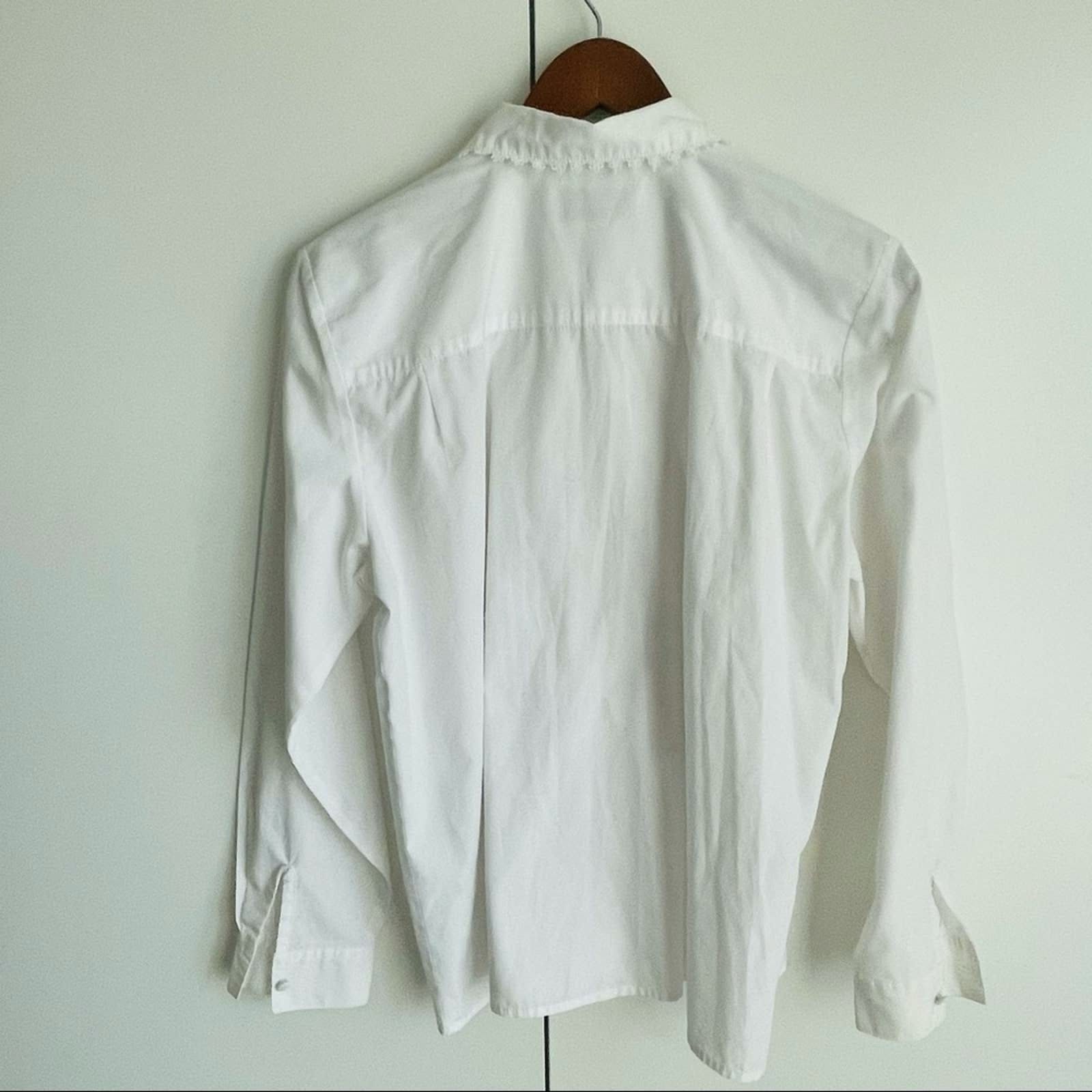 Vintage 90’s White Button Up Lace Collar Blouse by Karen Scott | Shop ...
