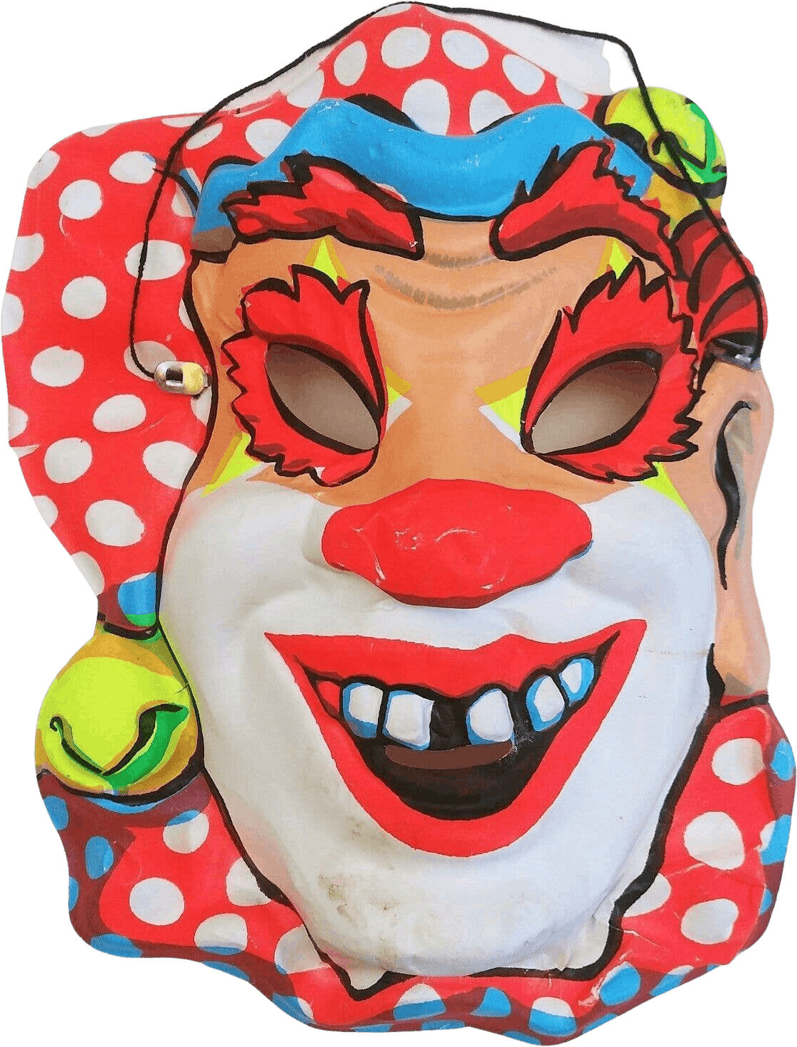 Vintage 60’s Creepy Bright Clown Costume Halloween Mask | Shop THRILLING