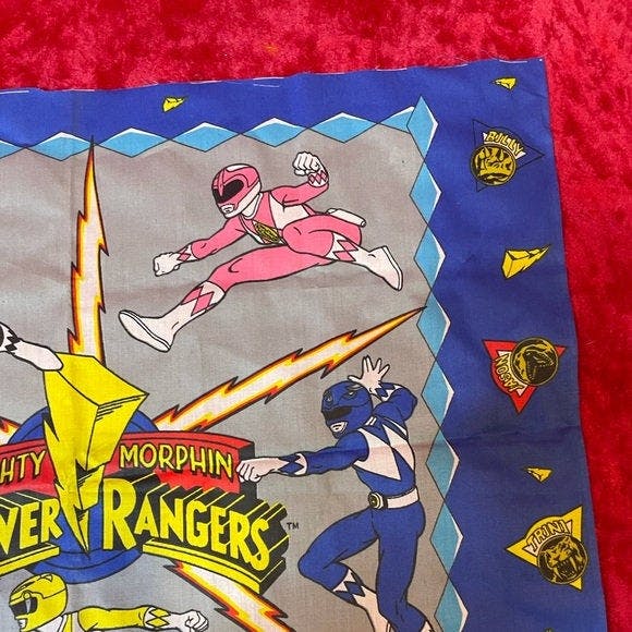 Vintage 90's Blue Bordered Power Rangers Bandana | Shop THRILLING