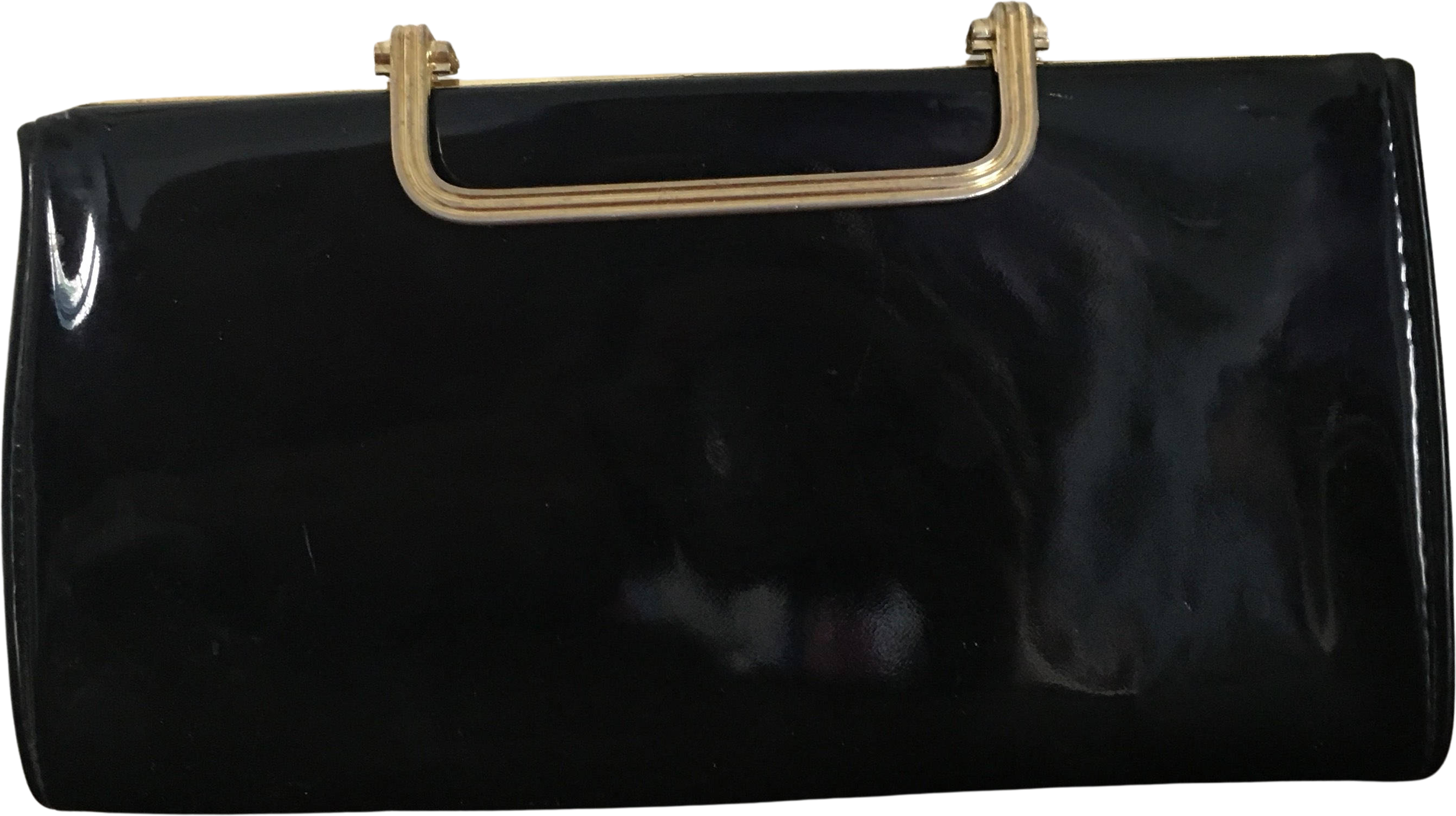 Brighton Black Patent Leather Clutch Purse with Embossed Silver | eBay